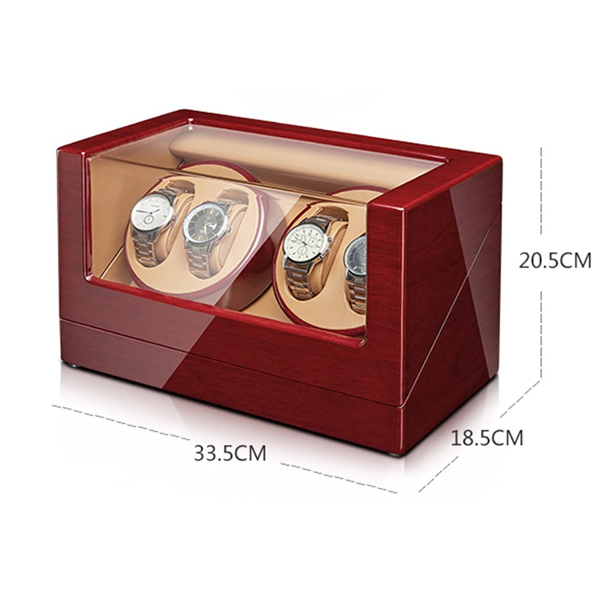 Automatic Watch Winder Box with Silent Mabuchi Motor - Wooden Display Case with Flexible Watch Pillow for Men & Women - Perfect for Watch Collection Storage and Display at Home/Office