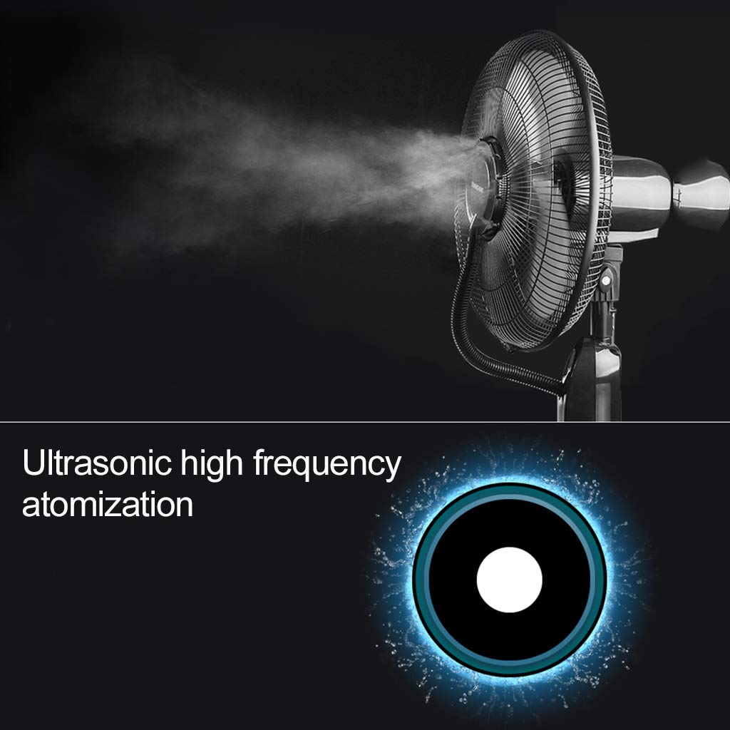 43cm 5-Blade Standing Pedestal Fan with Fog Function, Natural Wind Simulation & Sleep Mode - Quiet Cooling for Bedroom, Living Room, Office & Home Use