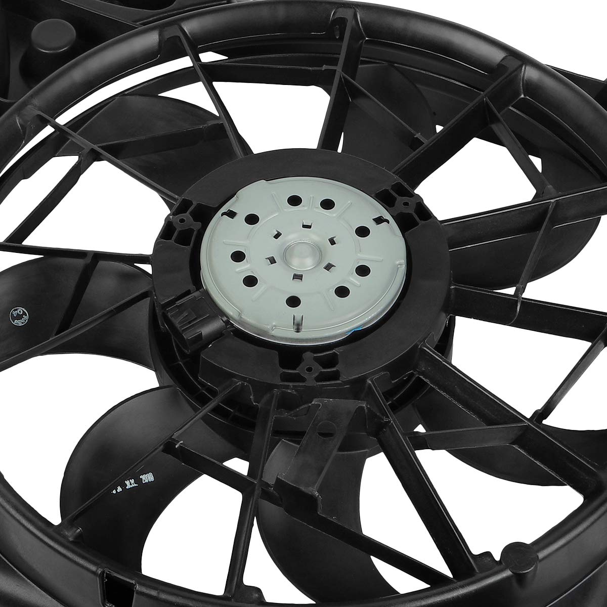 DNA MOTORING OEM-RF-0166 Black Radiator Cooling Fan Assembly - Direct Replacement for Escalade, Chevy Avalanche, Silverado, Suburban, Tahoe, Sierra 1500 & Yukon | Factory Style Cooling System Upgrade for Better Engine Performance in Hot Weather & Heavy Loads