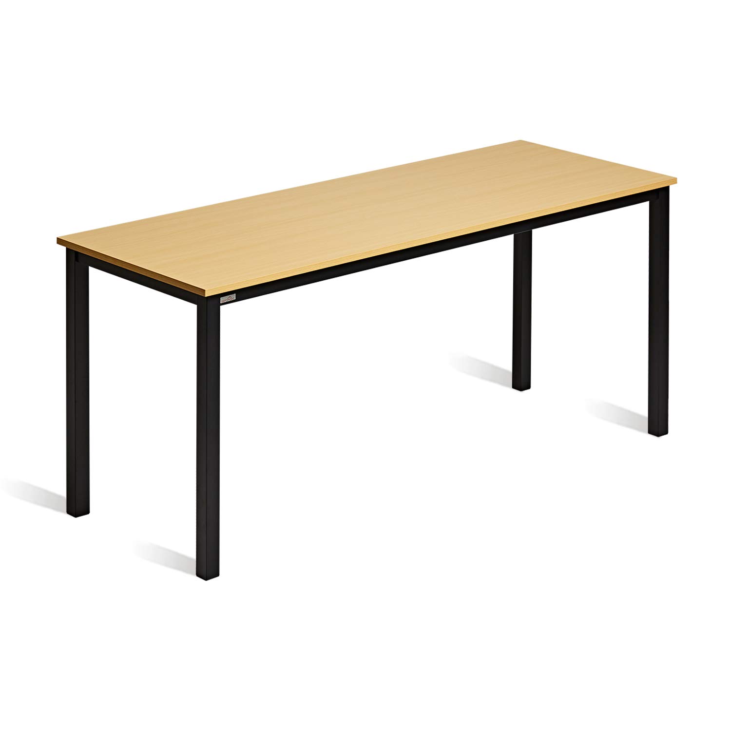 Decoholic 63 Inch Modern Industrial Computer Desk - Large Oak Workstation for Office & Home, Study Writing Desk with Black Metal Legs - Perfect for Remote Work, Gaming & Home Office Setup