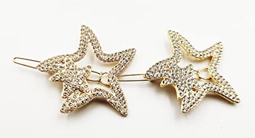 Gold Hair Clips & Pins for Women and Girls - 2 Piece Star Hair Accessories for Parties, Weddings, and Everyday Styling