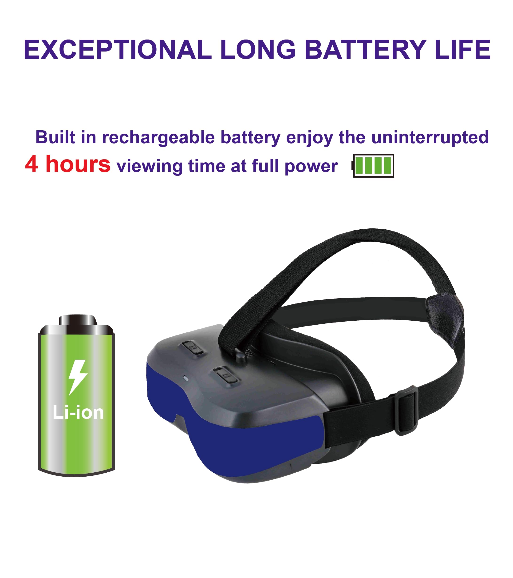 USB C 3D Movie Glasses - Plug & Play for iPhone 15, No App Needed | Built-in Battery | Portable Cinema Experience | Perfect for Travel, Gaming & Home Entertainment (Bigeyes H3 Pro USB-C Video Goggles)
