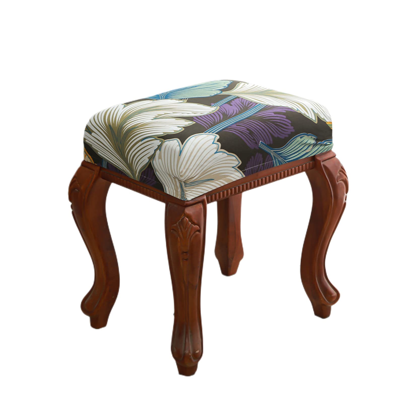Elastic Rectangle Bar Stool Covers - Stretchable Foot Stool Seat Cushion Covers for Vanity, Dressing Chair & Counter Stools - Washable Square Saddle Seat Covers for Home, Kitchen & Bar Decor
