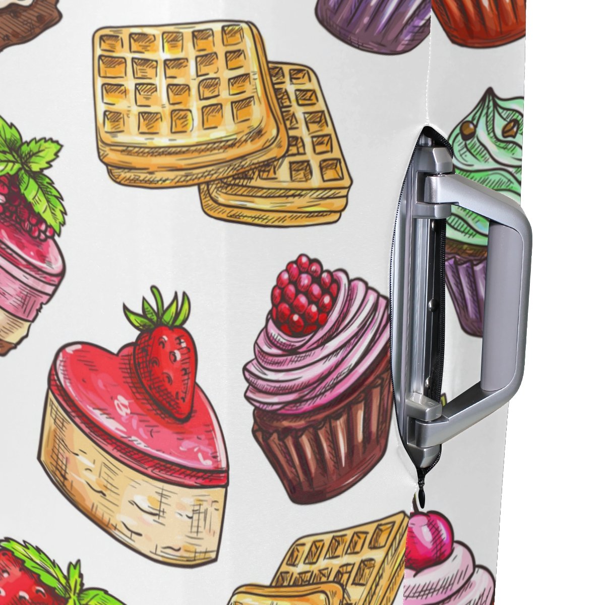 Happy Birthday Themed Suitcase Cover - Cute Cake & Candy Design Luggage Protector for Kids, Men & Women - Perfect for Travel, Birthday Trips & Surprise Gifts