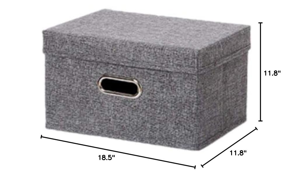 RAYLINE-DO Foldable Storage Box with Lids & Handles - Multi-Purpose Organizer for Kids Toys, Office Supplies & Home Decor | Space-Saving Grey Storage Basket for Bedroom, Playroom & Closet Organization