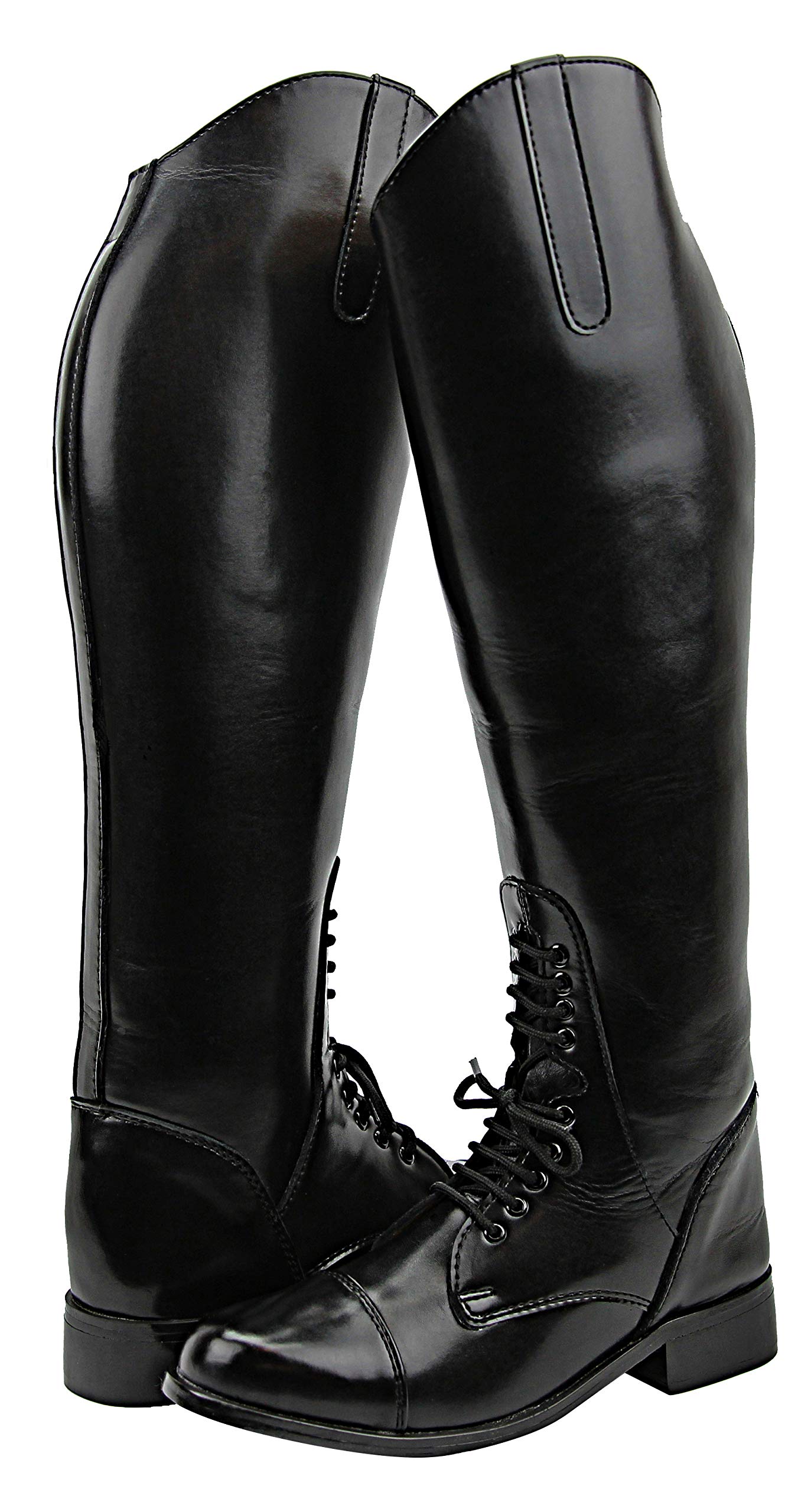 Men's GRANDUER Pull-On Leather English Field Boots - Equestrian Riding Boots for Horseback Riding - Black - Perfect for Dressage, Show Jumping & Stable Work