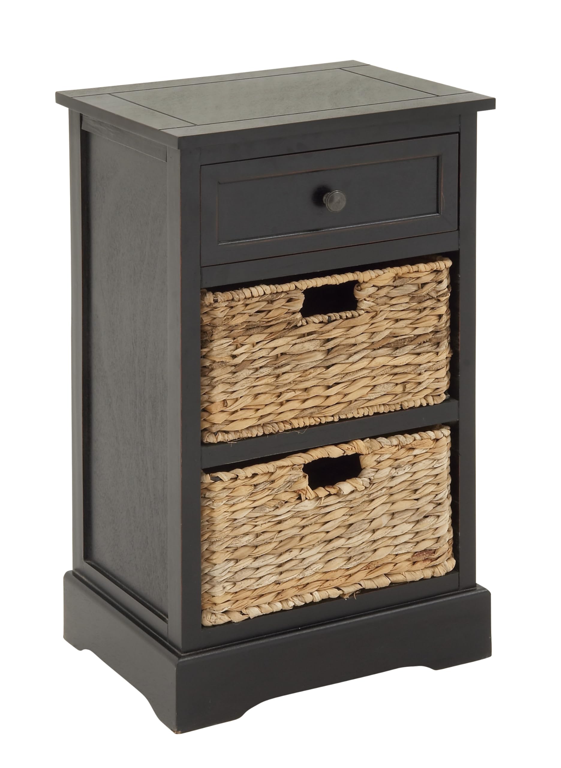 Deco 79 Farmhouse Wood Storage Unit - Large Size Black Wooden Cabinet for Home Organization | Perfect for Living Room, Bedroom & Entryway Storage