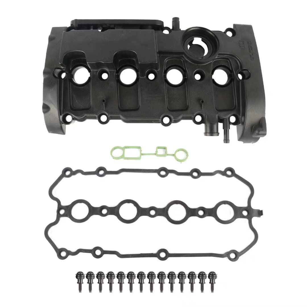 EMIAOTO Valve Cover with Gasket Bolts Compatible with Audi A4 2.0L L4 Quattro 2005-2009 - Replacement for 06D103469N 06D10-3469N - Perfect for Engine Repair & Maintenance
