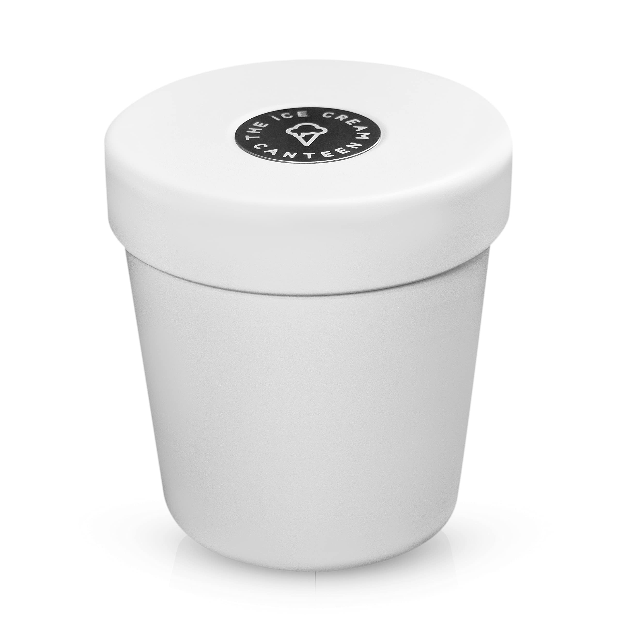 Vacuum Insulated Ice Cream Pint Cooler - Keeps Ice Cream Frozen for Hours | Portable Freezer for Picnics, Beach Trips & Outdoor Adventures (Coconut White)