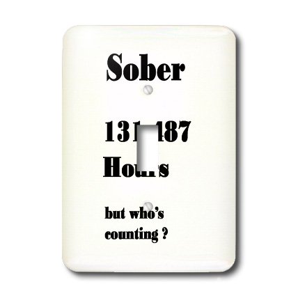 3dRose Sober 15 Years Or 131487 Hours Inspirational Light Switch Cover - Motivational Home Decor for Recovery Rooms, Offices & Bedrooms