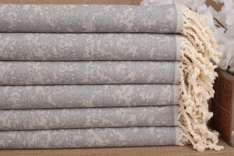 Premium Gray Turkish Beach Towel - Soft, Absorbent & Quick-Dry for Pool, Sand & Travel - Large 40x80 Inch Oversized Beach Blanket for Sunbathing & Picnics