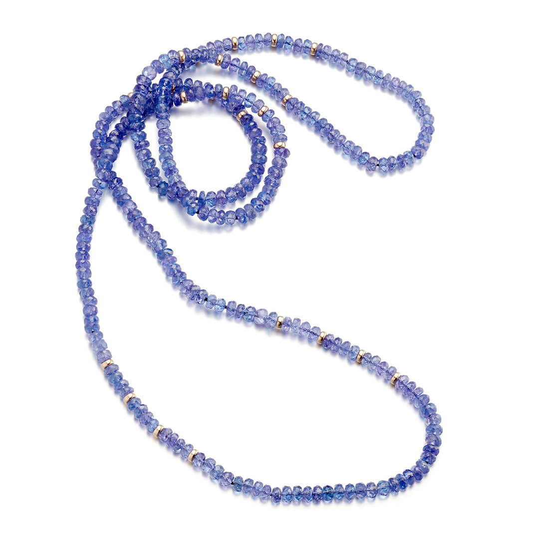 Exquisite Tanzanite Rope Necklace for Women | Genuine Tanzanite Gemstone Jewelry | Perfect for Weddings, Anniversaries & Special Occasions