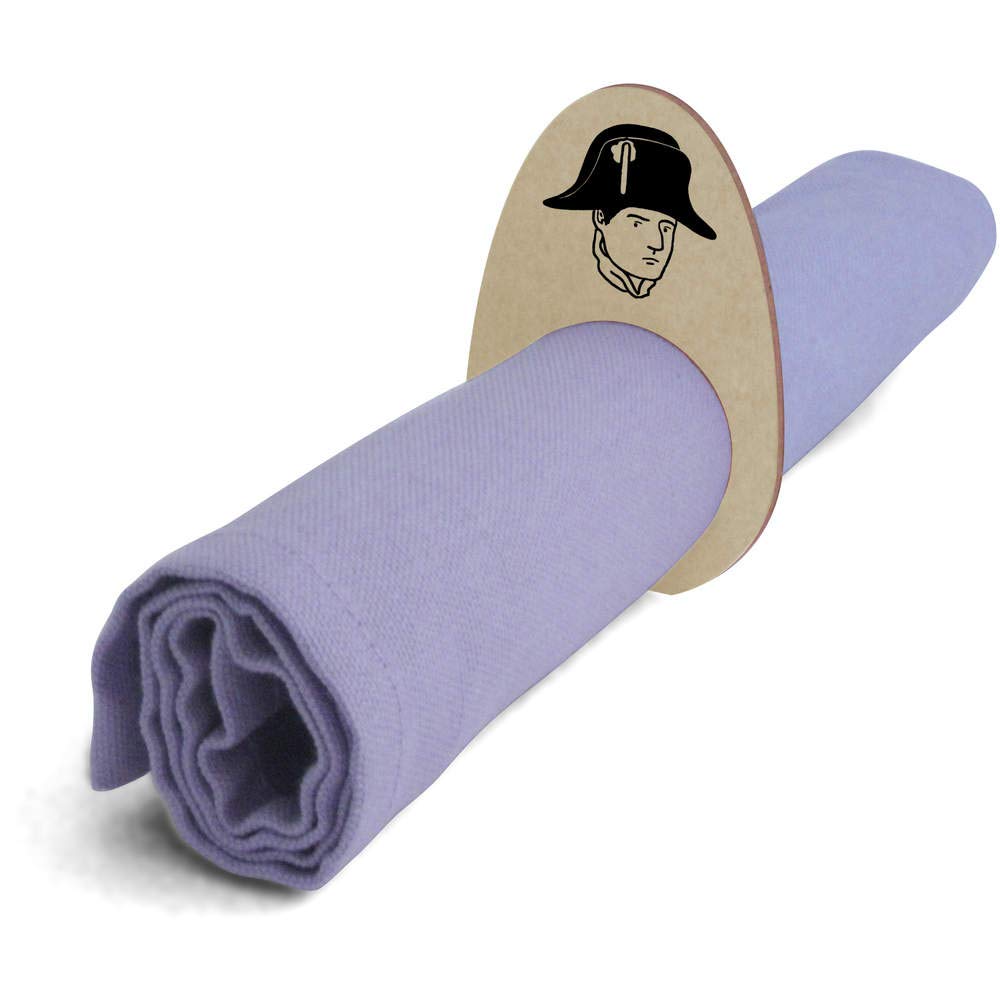 5-Pack Wooden Napkin Rings - Napoleon Bonaparte Design (NR00038317) - Elegant Table Setting for Dinner Parties, Weddings & Holiday Gatherings