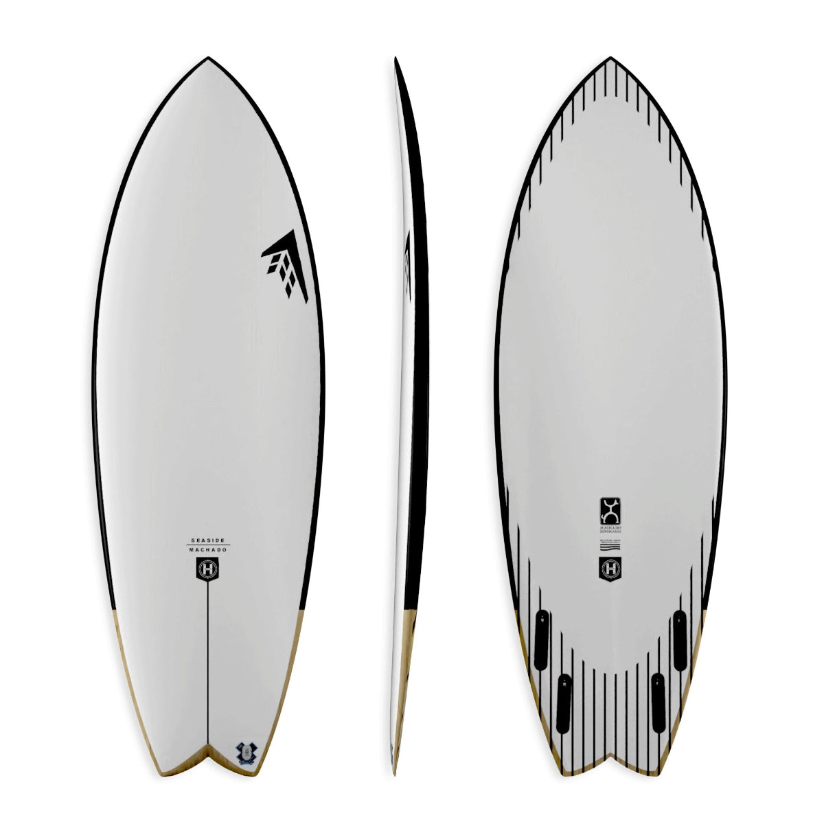 Machado Seaside 5'7 Surfboard with AWT Technology and Futures Fins - Perfect for Small Waves and Beach Breaks