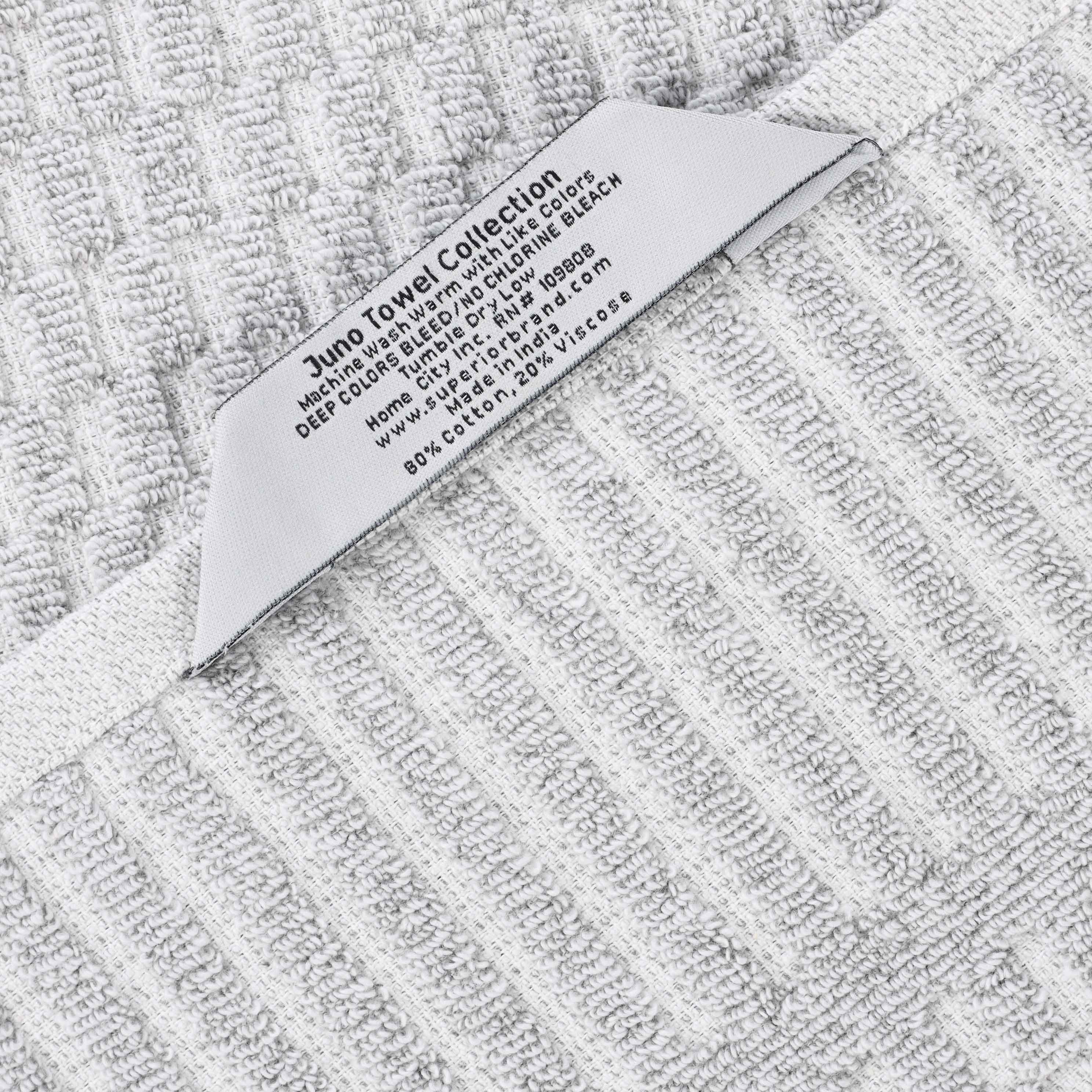 Premium Juno Cotton Blend Medium Weight Checkered Border Bath Towels - Ultra Absorbent & Soft, Set of 2 (Grey/White) | Luxury Bath Sheets for Spa, Hotel & Home Use