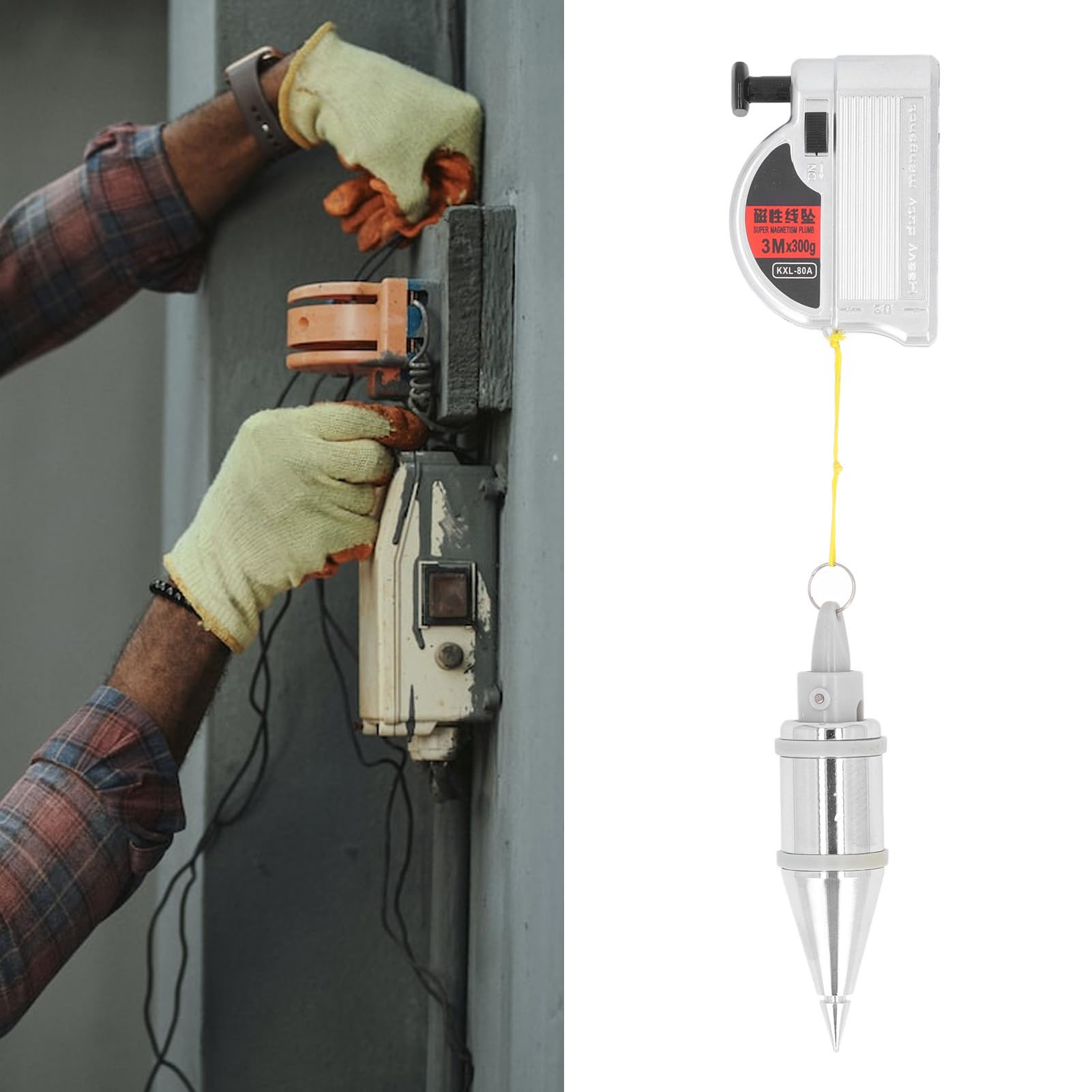 Premium Magnetic Plumb Bob - High-Quality Alloy Steel Wire Hammer for Accurate Vertical Measurement | Automatic Hanging Drop Tool for Construction, Carpentry & Home Decoration Projects | Perfect for Wall Alignment, Framing & DIY Renovations