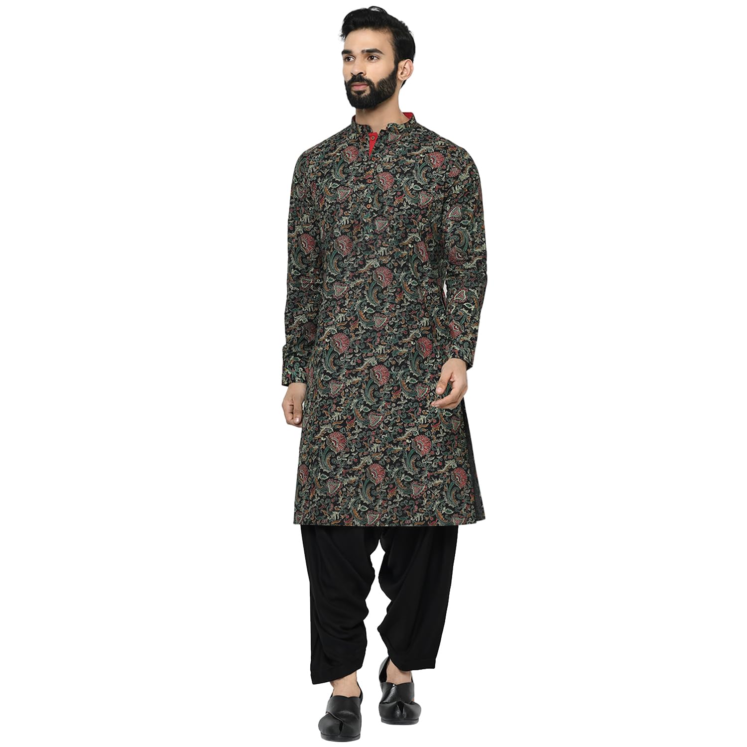 Men's Printed Cotton Kurta & Pajama Set - Traditional Indian Ethnic Wear for Weddings, Festivals & Special Occasions | Comfortable Lounge Outfit for Home & Cultural Events