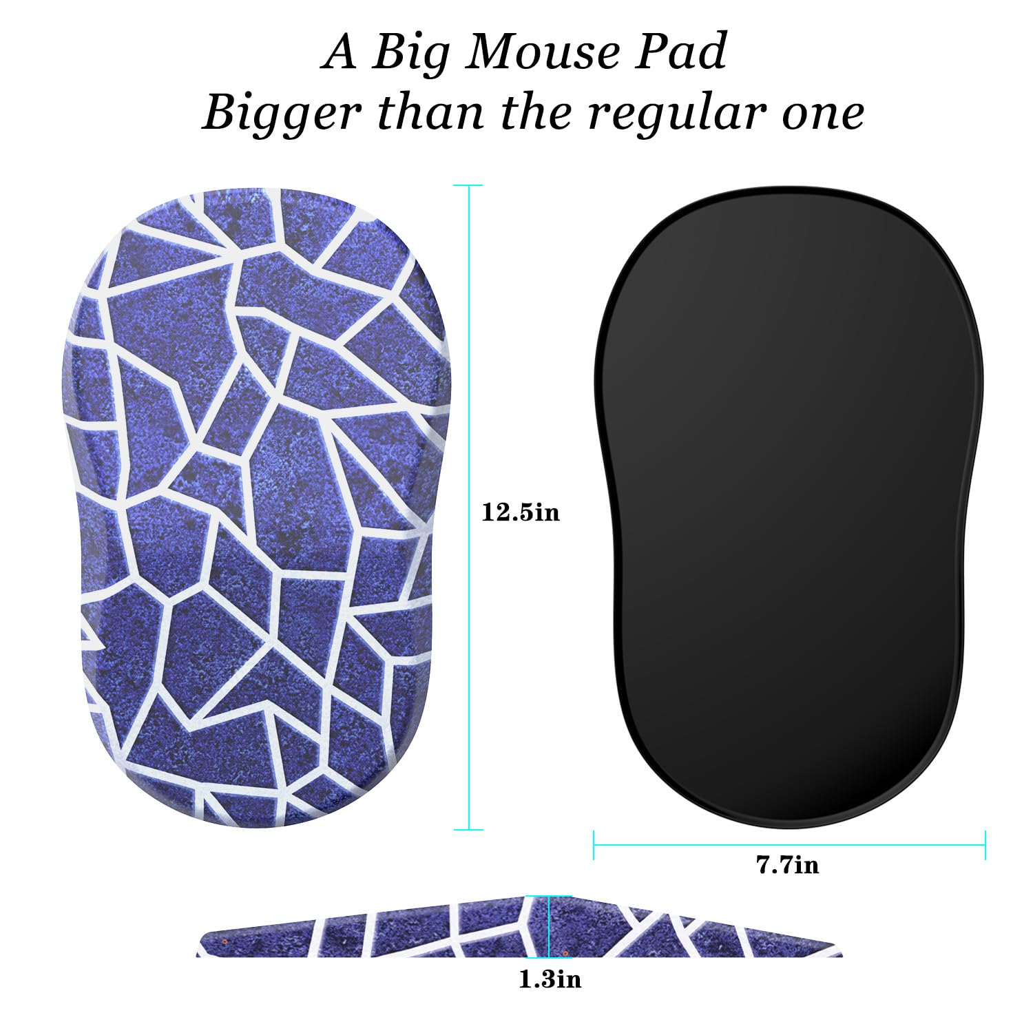 Ergonomic Mouse Pad with Memory Foam Wrist Support - Pain Relief Non-Slip PU Base Computer Mousepad for Office & Home Use - Perfect for Long Hours Typing, Gaming, and Graphic Design (1PC, Geometry Pattern)