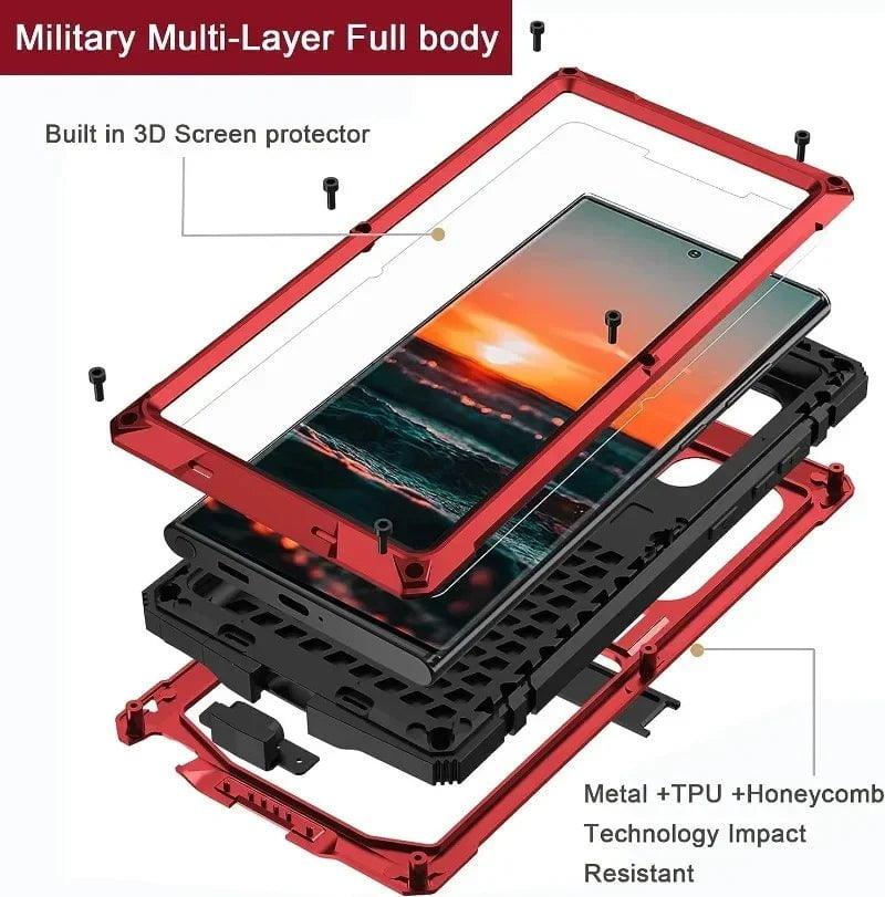 Samsung Galaxy S24 Plus Rugged Military-Grade Metal Case - Shockproof & Durable Protection for Outdoor, Work & Adventure