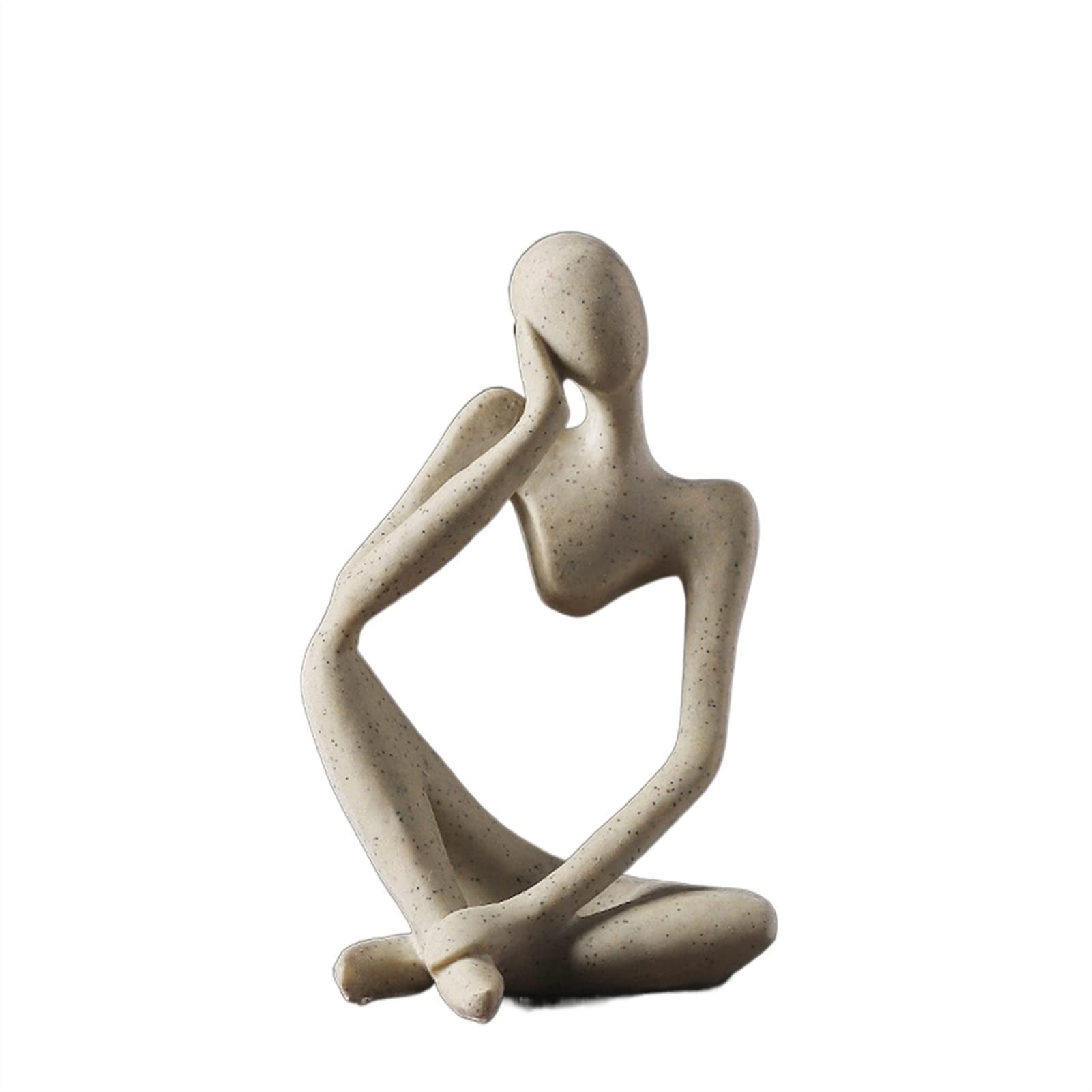 XUE JUAN 1983 Nordic Abstract Thinker Statue - Handmade Resin Figurine for Office & Home Decor, Modern Art Sculpture, Desktop Ornament (Square) | Perfect for Bookshelf Display, Study Room Decor, and Contemporary Gift Ideas