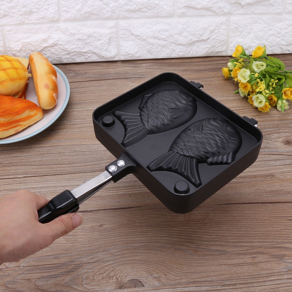 Non-Stick Waffle Maker with Fish Shape Molds - Zerodis Aluminum Alloy Baking Pan for Perfect Homemade Waffles, Pancakes & Desserts - Ideal for Breakfast, Brunch, Parties & Family Gatherings
