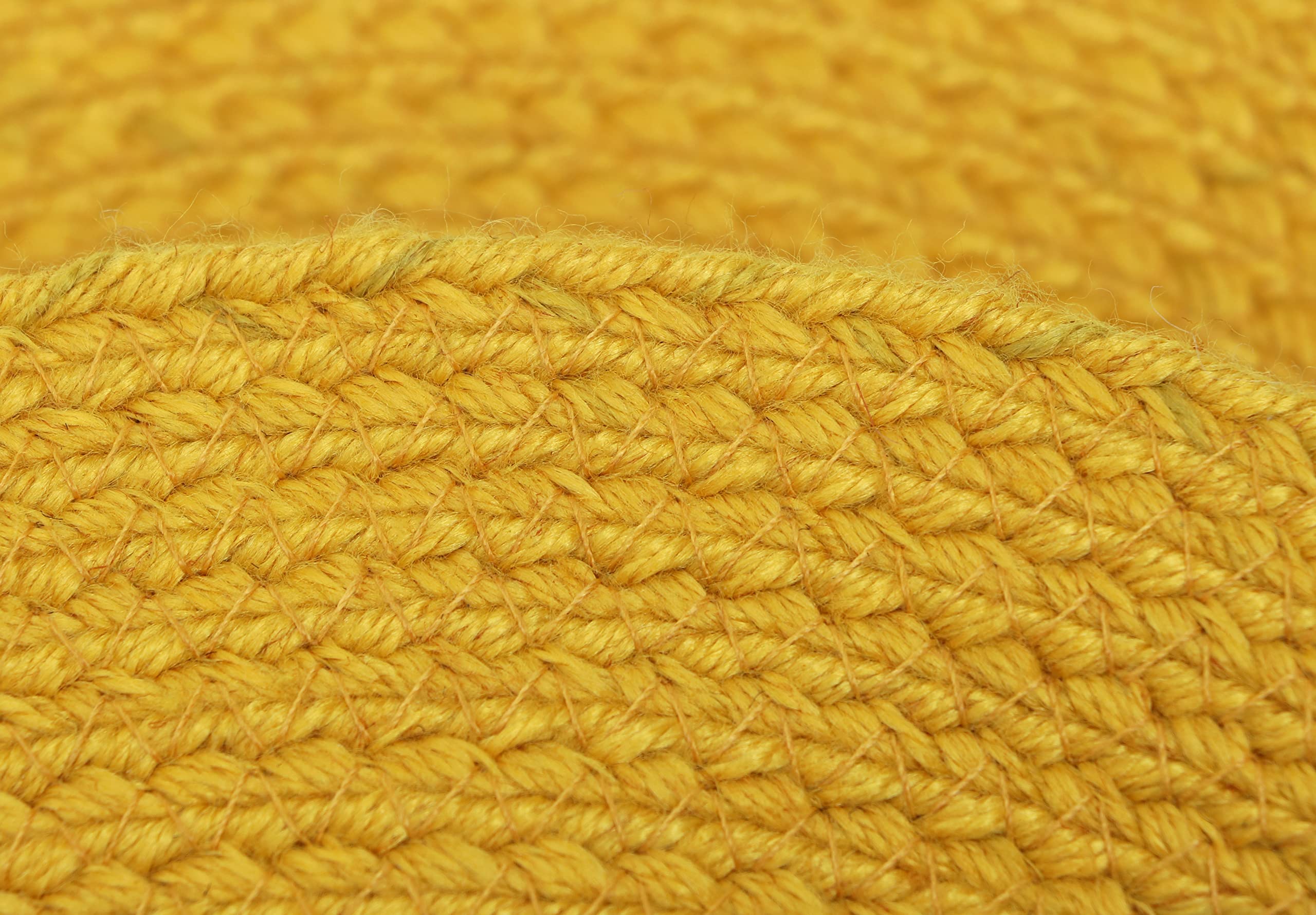 Premium Polyester (PET) Braided Round Placemats - 15 Inch Non-Slip Table Mats for Dining Table, Coffee Table, Nightstand, Shelves - Stylish Home Decor Accessories - Perfect for Everyday Use, Parties & Special Occasions (Yellow)