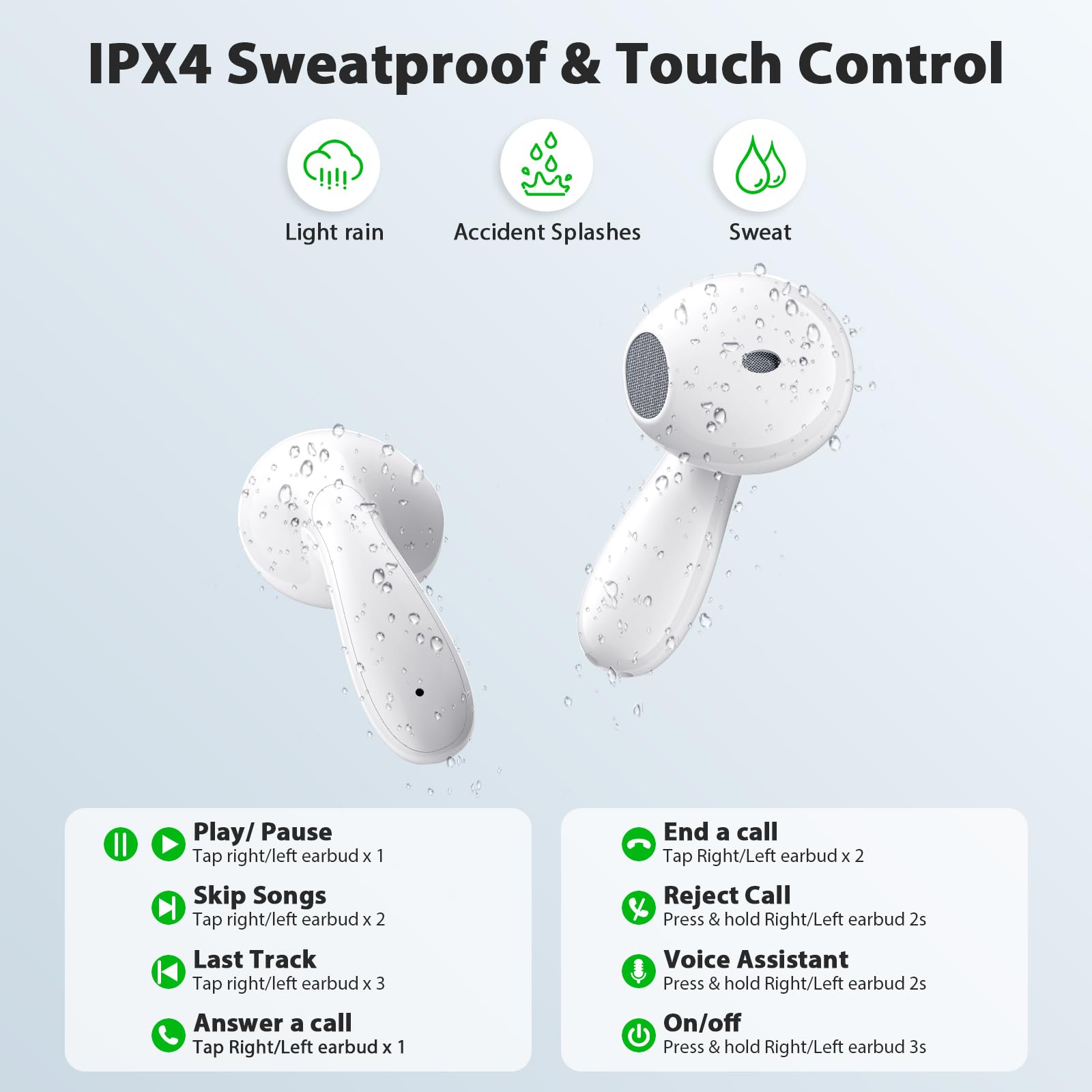 COOYA Bluetooth 5.3 Wireless Earbuds with Dual Mic & 13mm Dynamic Drivers - HiFi Stereo Sound for iPhone 16 Pro Max/15/14/13, Pixel 9/8, Samsung S25 Ultra/S24/S23/A16/A54, OnePlus 13 - Perfect for Workouts, Commuting & Gaming