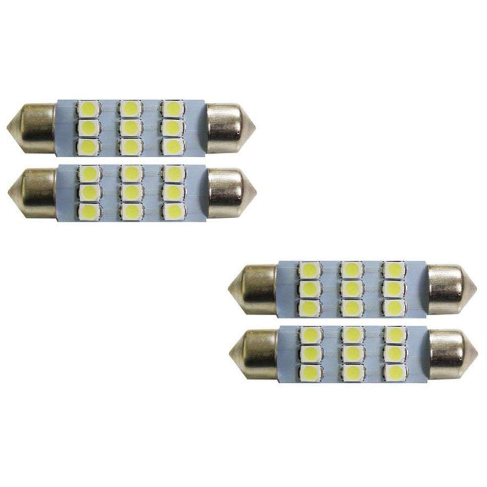 iJDMTOY Xenon White 9-SMD 42mm (1.72-Inch) LED Replacement Bulbs for Car Interior Map Dome Lights - Perfect for Night Driving & Cabin Illumination