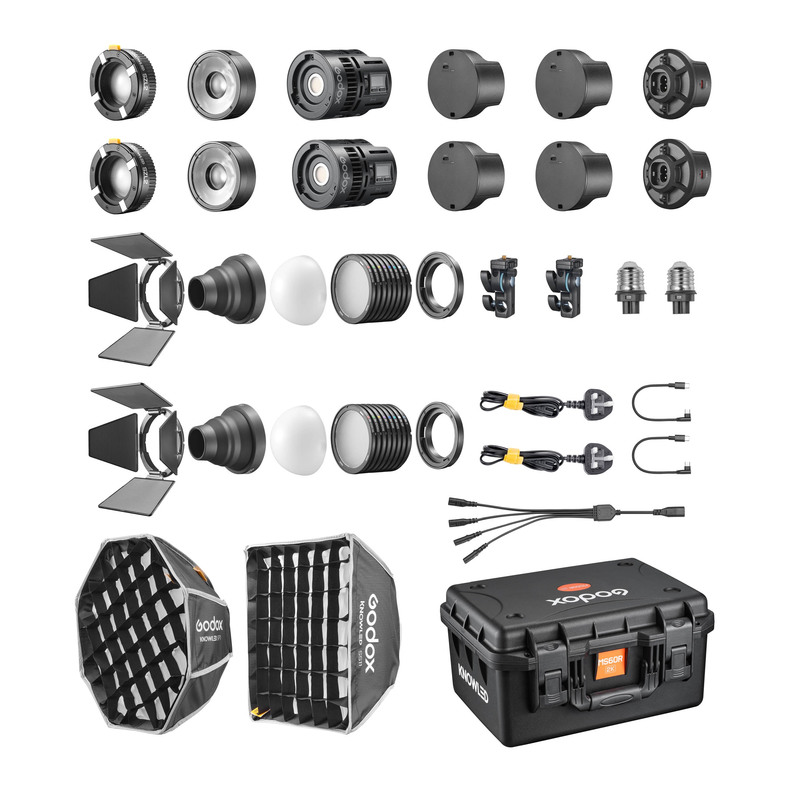 KNOWLED MS60Bi 2K Super Compact Bi-Color LED Video Light Twin Kit - Professional Studio Lighting for YouTube, Photography & Film Production