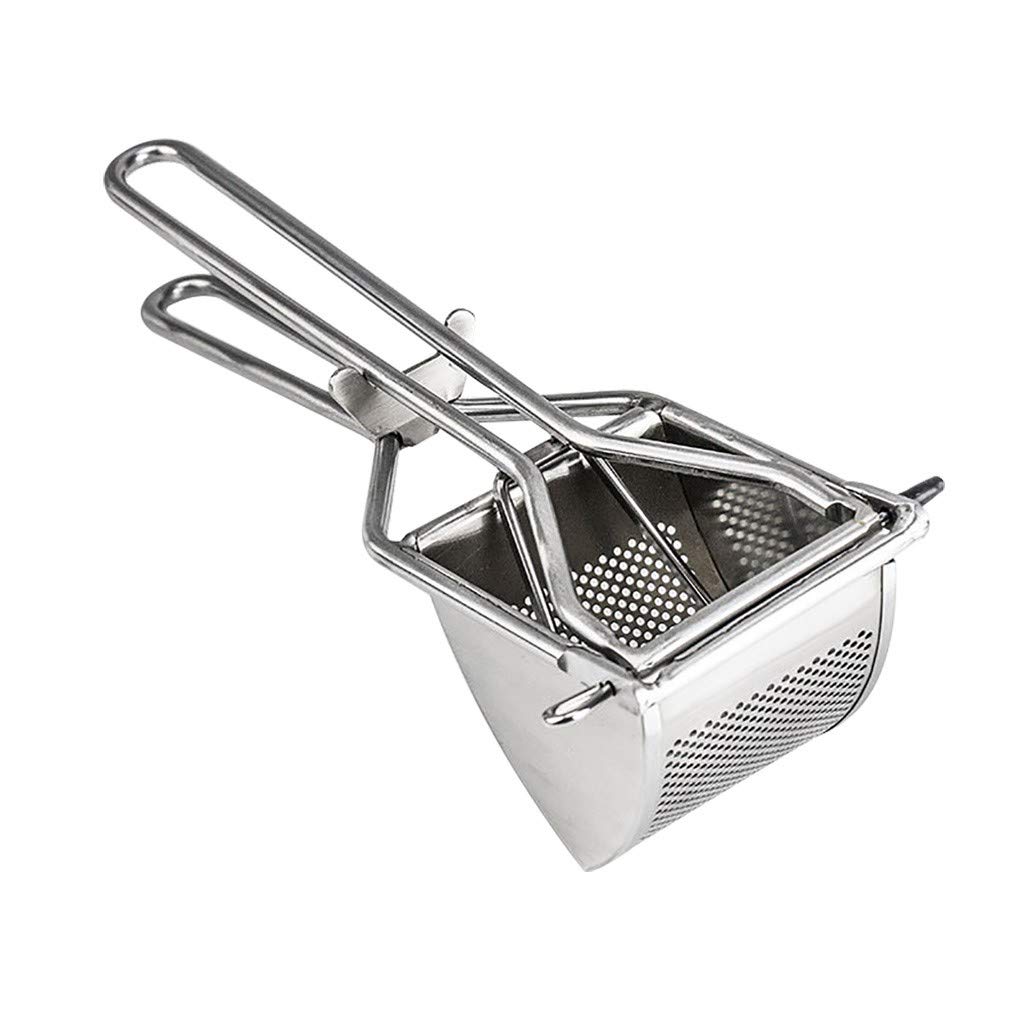 Jiusike Stainless Steel Manual Mini Juicer - Portable Fruit Squeezer & Citrus Press for Lemon, Orange, Lime - Kitchen Gadget for Home, Bar, Camping (Silver)