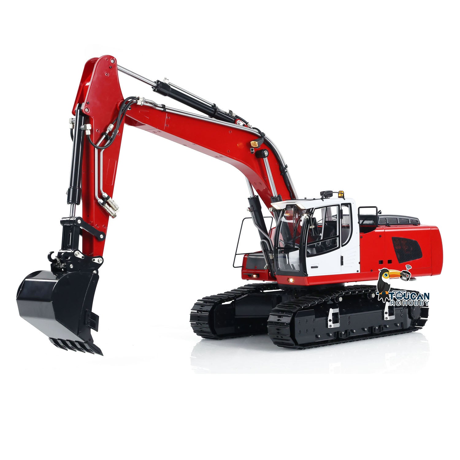 1/14 Scale MTMODEL RC Hydraulic Excavator - Metal Remote Control Tracked Digging Vehicle with 2 Arms, Tiltable Bucket & Ripper Grab | Construction Toy for Adults, Kids Outdoor Play, Sandbox Digging, STEM Learning