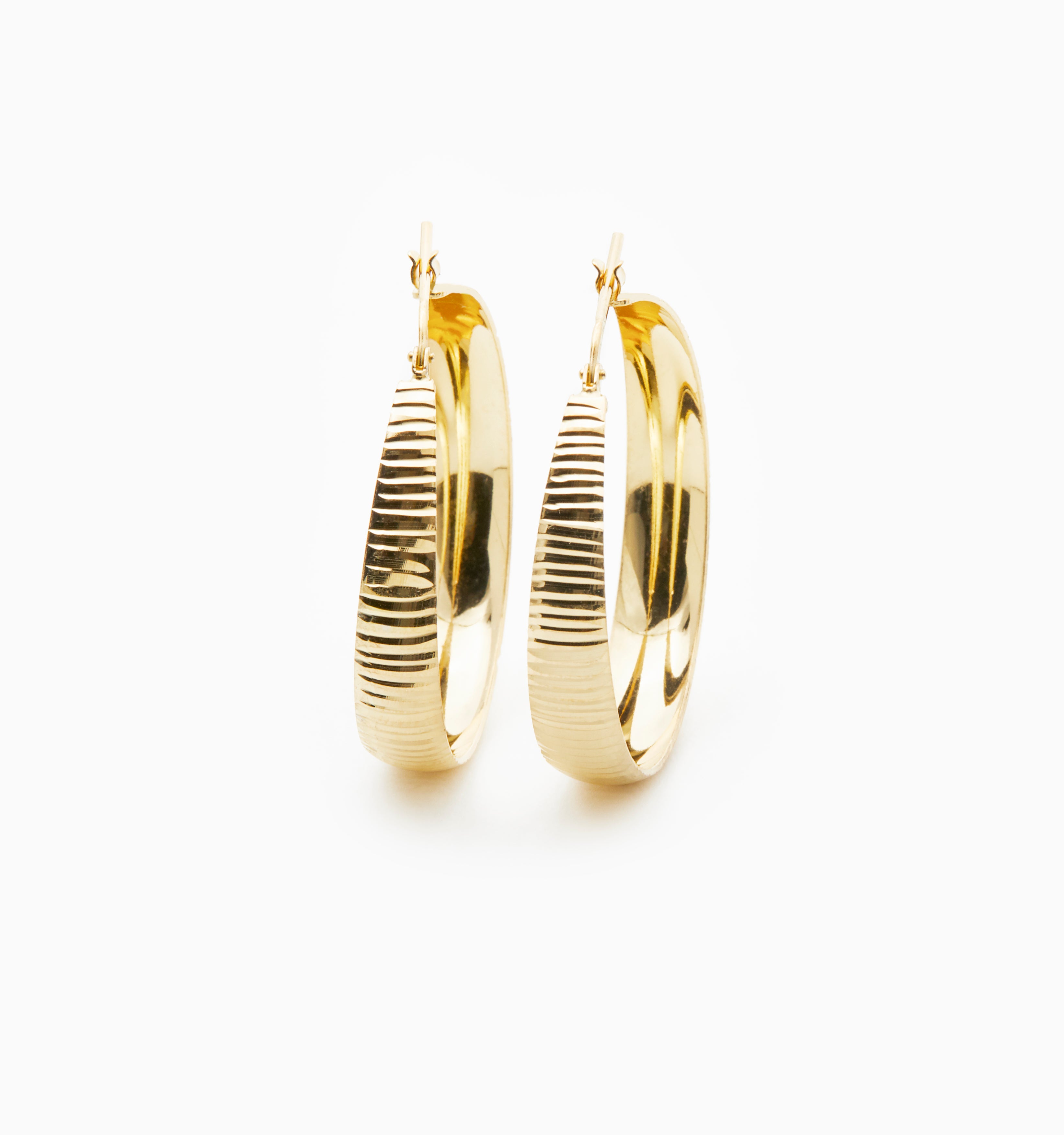 Large Venetian Round Hoop Earrings for Women - 18K Gold Plated Statement Jewelry - Perfect for Parties, Weddings & Everyday Wear