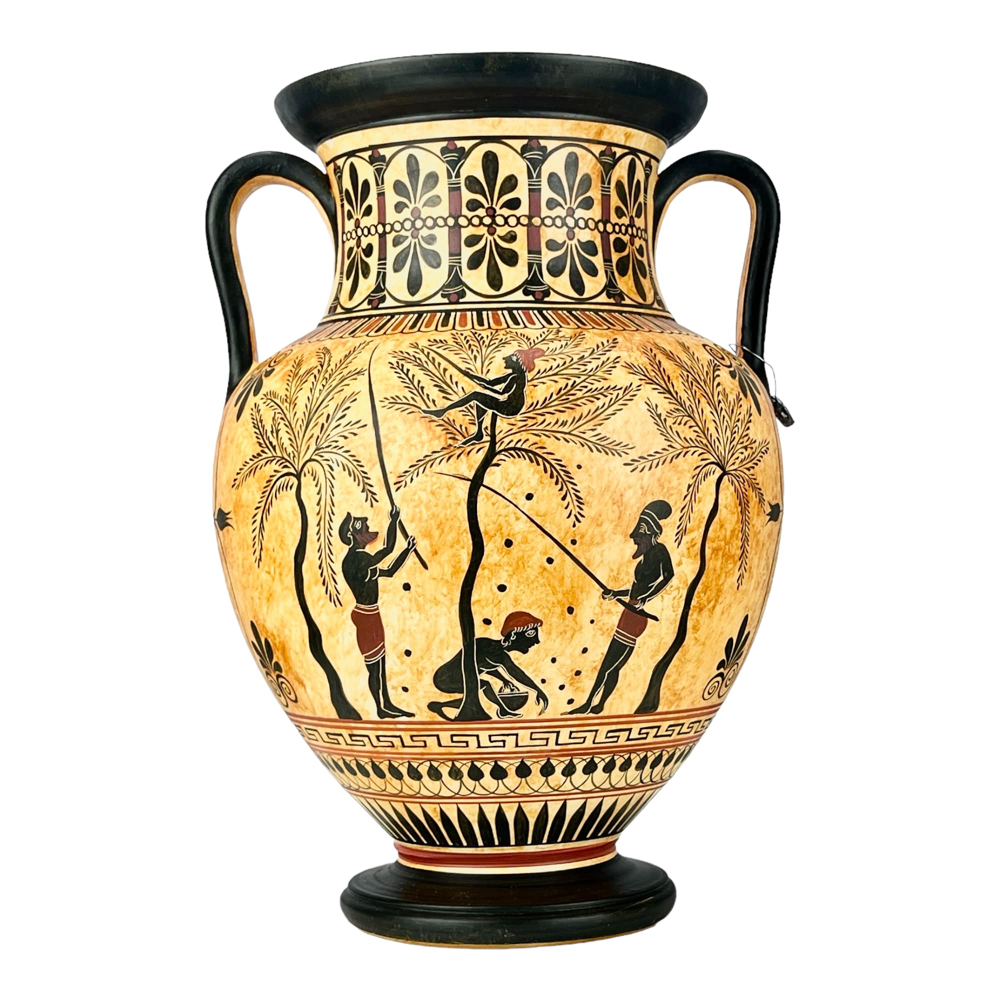 Ancient Greek Pottery Ceramic Vase - Amphora Olive Gathering Heracles Centaur Pholus Design | Handcrafted Art for Home Decor, Museum Replica & Greek Mythology Lovers
