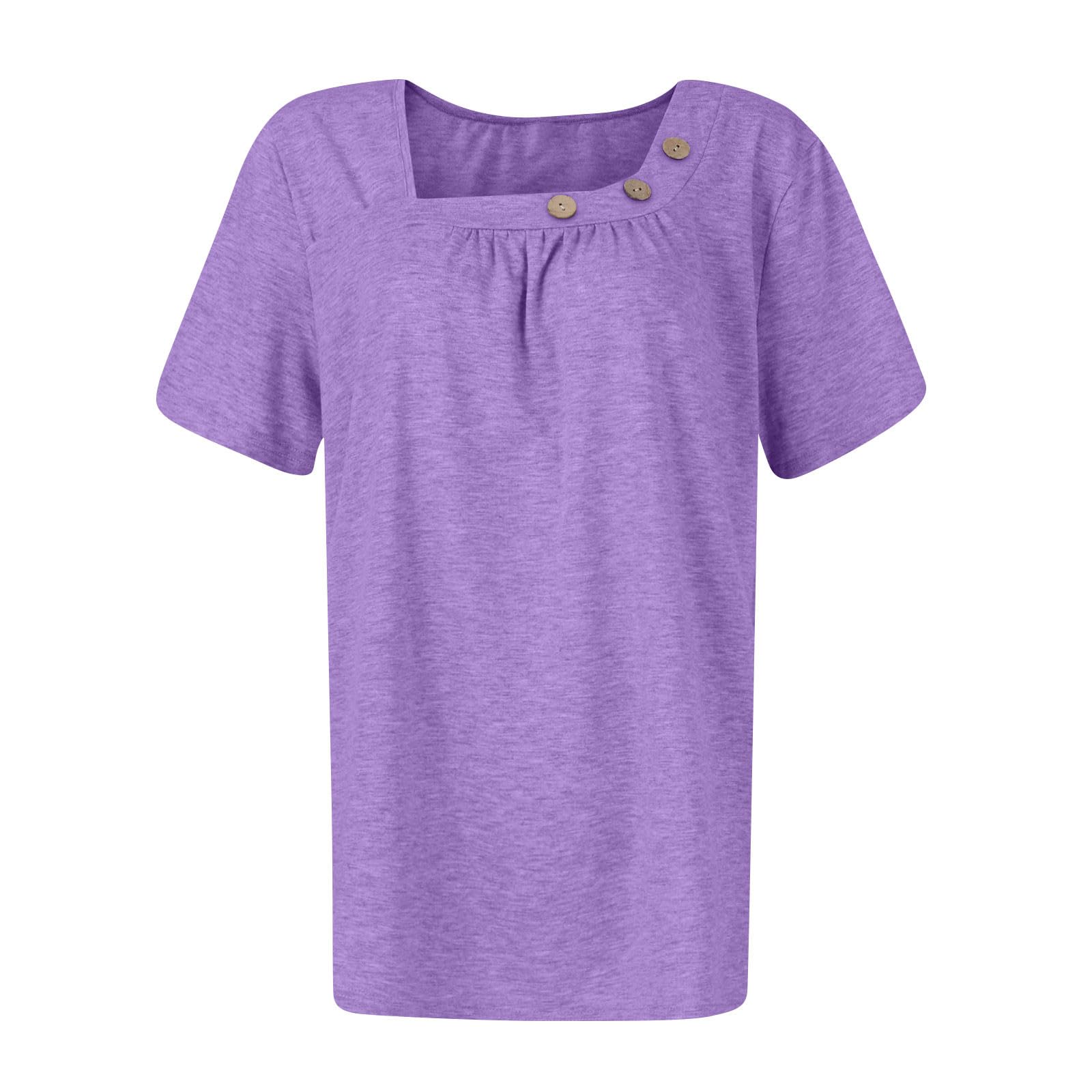 Trendy 2024 Summer Tops for Women - Short Sleeve Button-Down Shirts with Crewneck & V-Neck Styles | Cute Casual Blouses & Dressy Tees for Going Out, Office Wear & Weekend Outfits