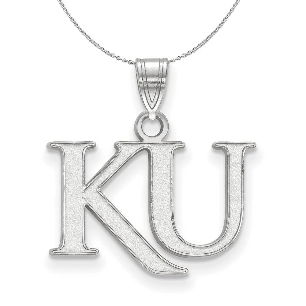 Sterling Silver KU Necklace for Women - University of Kansas Jayhawks Jewelry Gift for Graduation, Birthday & Game Day