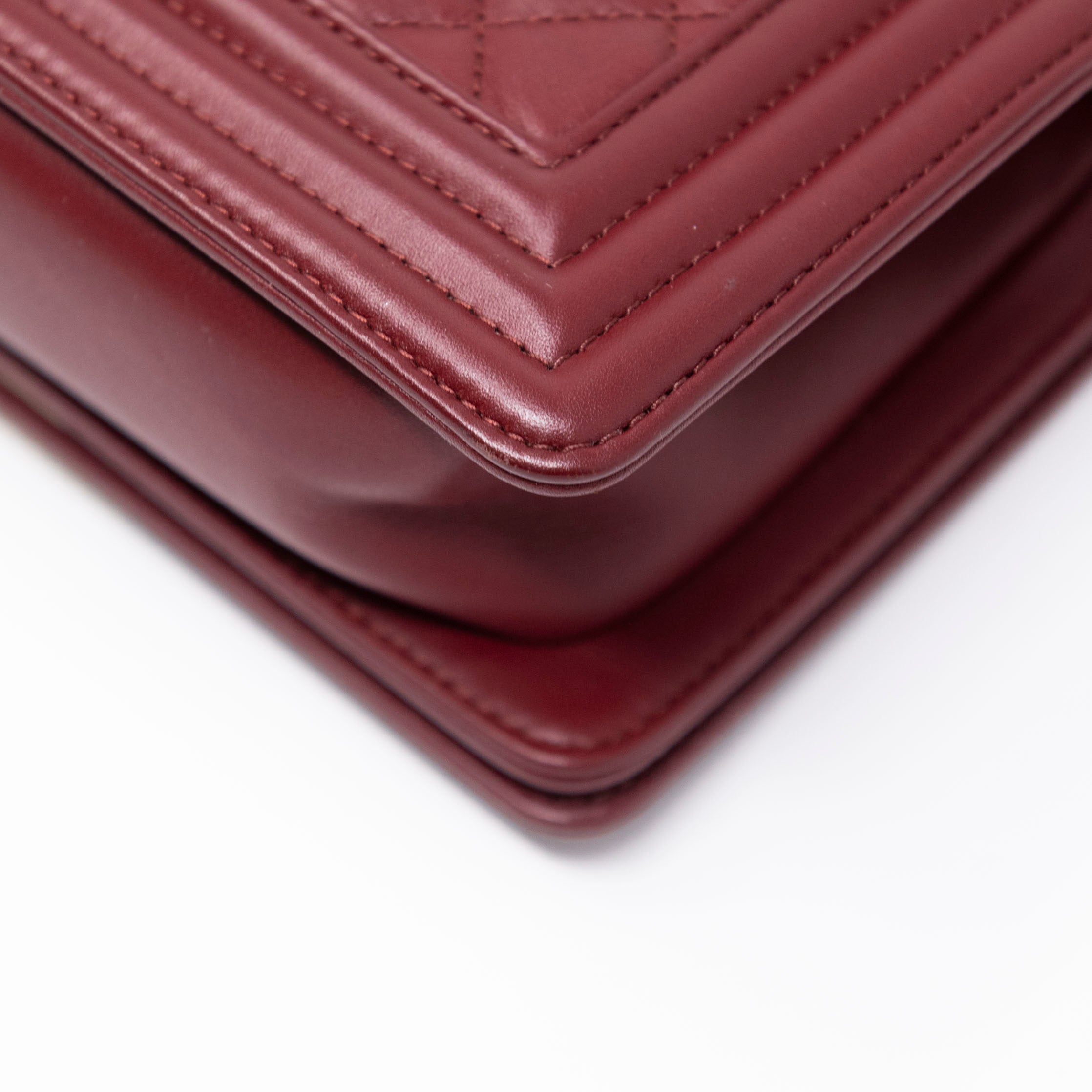 Chanel Burgundy Small Boy Bag - Luxury Leather Crossbody Handbag for Women | Perfect for Parties, Dates & Evening Events
