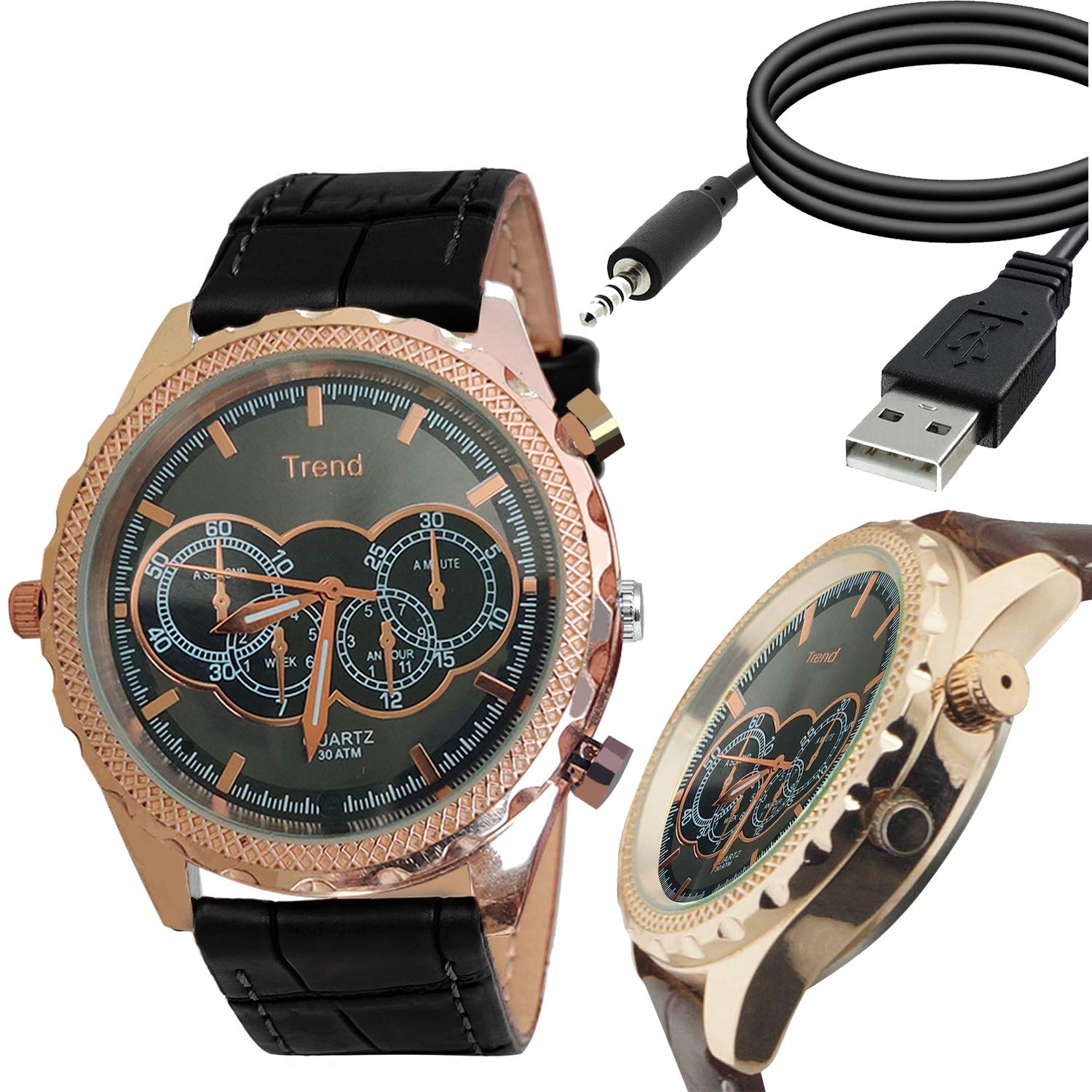 Spy Mission HD Wrist Watch Camera - Portable Surveillance Camcorder with Lens-Shielded Design, 32GB Built-in Memory & Rechargeable Battery for Long Use | Covert Security, Home Monitoring, Undercover Operations
