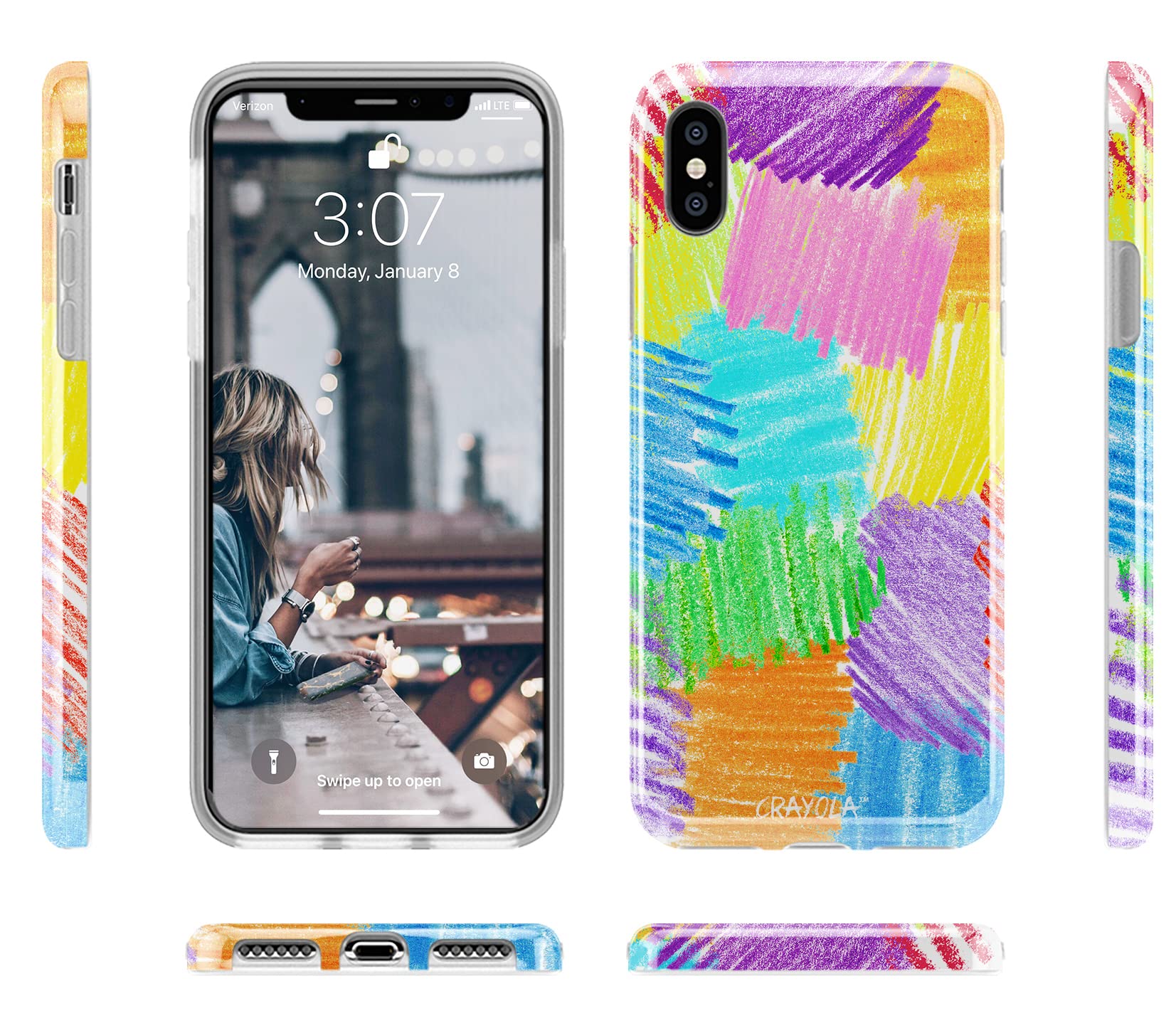 Casely iPhone Xs Max Case with Scribble Me That Design | Crayola Rainbow Pencil Inspired Protective Cover | Perfect for School, Work & Creative Professionals