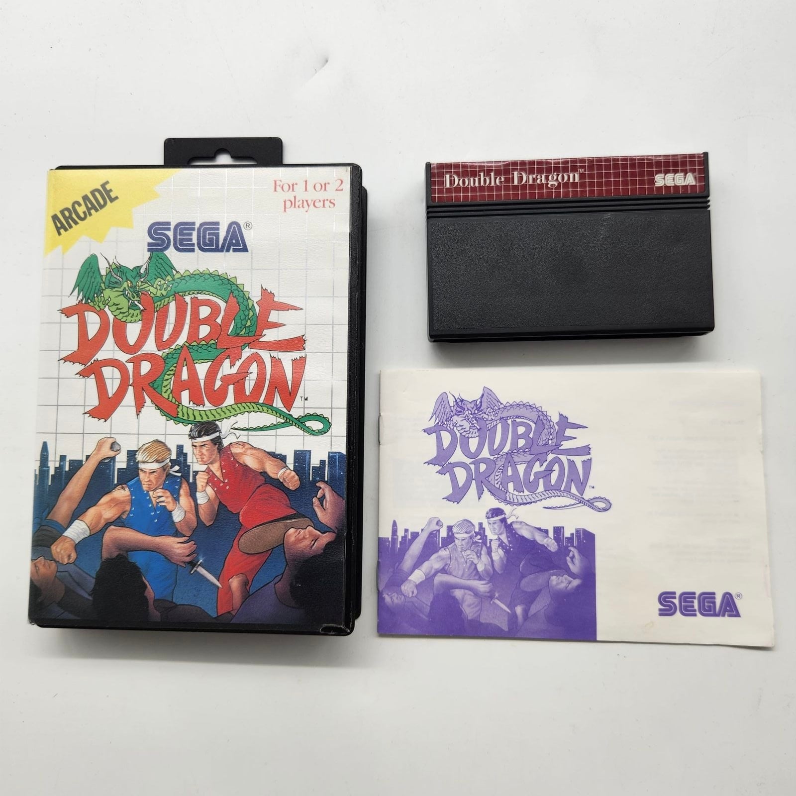 Double Dragon Retro Video Game for Sega Master System - Complete with Original Manual (PAL Version) | Classic 80s Arcade Action for Collectors & Nostalgic Gamers