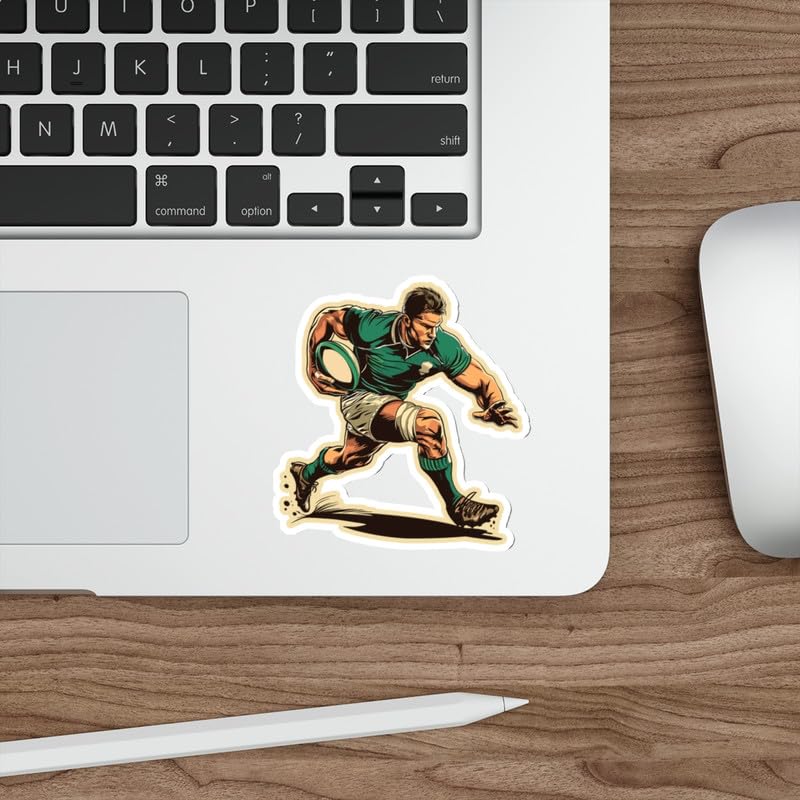 Waterproof Rugby Sport Vinyl Stickers - Decals for Water Bottles, Mugs, Passports, Laptops & More | Funny Gift Idea for Sports Fans | Perfect for DIY Projects, Scrapbooking & Personalizing Belongings