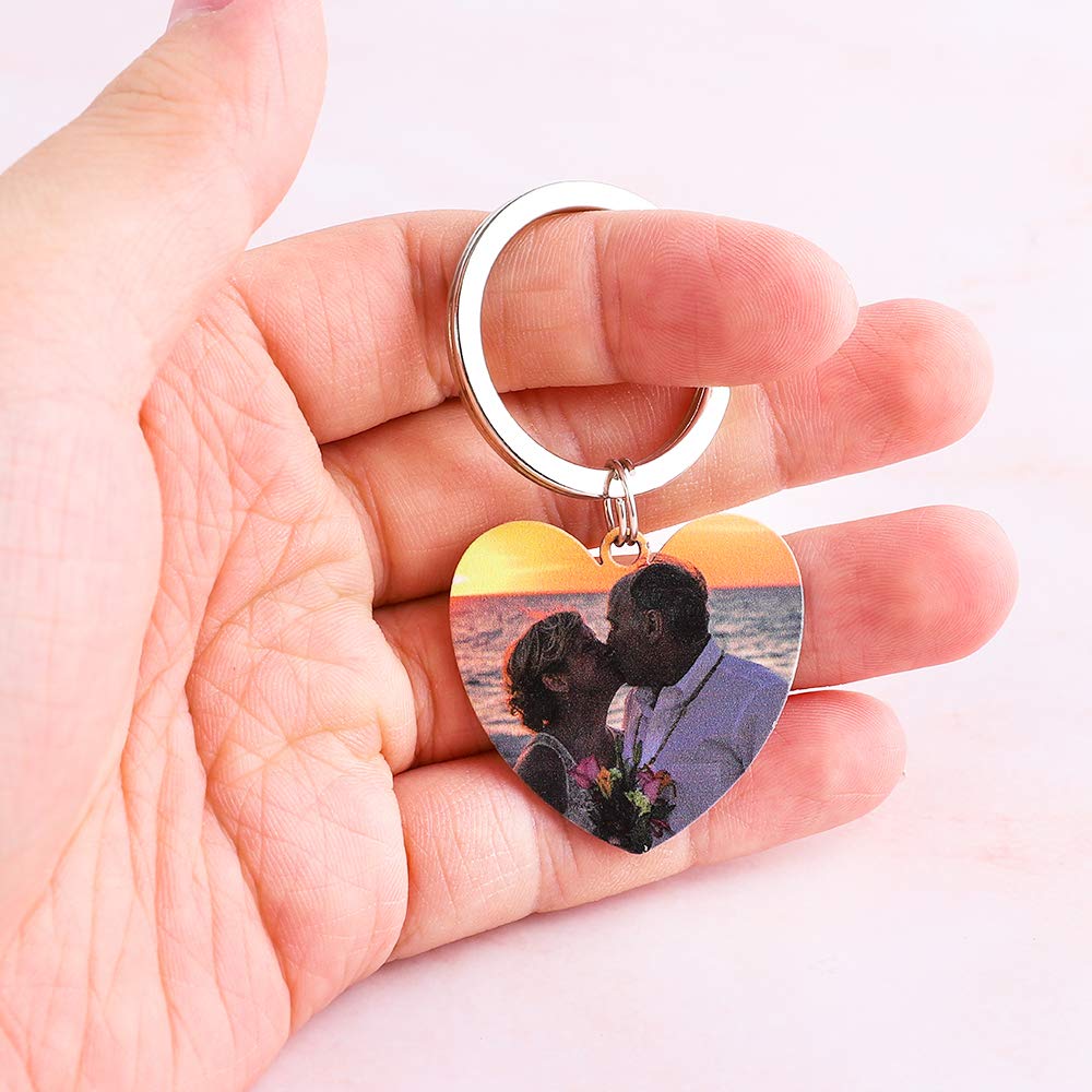 Personalized Photo Calendar Keychain - Custom Engraved Stainless Steel Keyring with Date - Perfect for Gifts, Anniversaries & Daily Organization