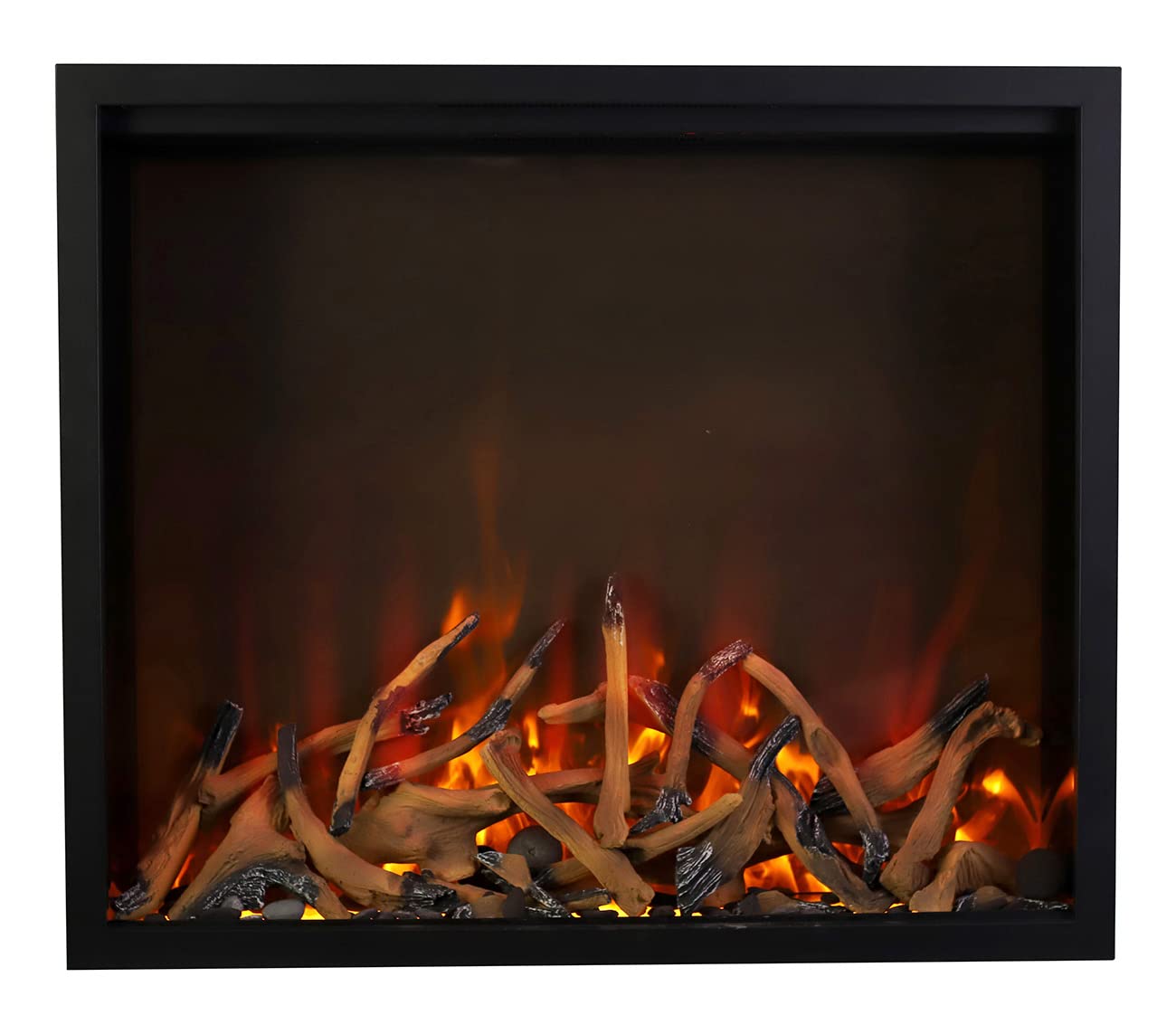 TRD-48 Electric Fireplace Heater with Realistic Flame Effect - 48 Inch Wall Mounted or Freestanding Indoor Fireplace for Living Room, Bedroom & Office - Energy Efficient & Safe Heating Solution