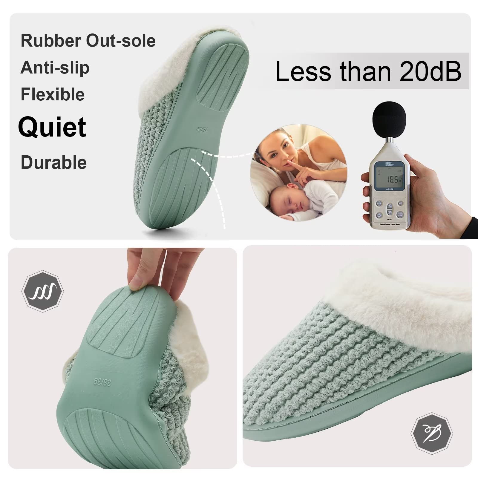 Women's Memory Foam House Slippers - Ultra Comfortable Non-Slip Indoor/Outdoor Slippers for Warmth & Coziness | Perfect for Home, Lounge, and Backyard Relaxation