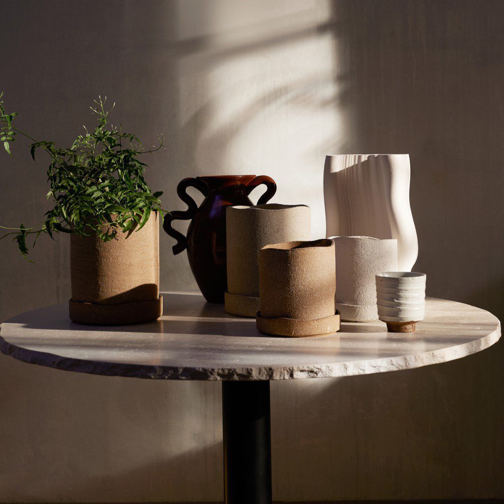 FERM LIVING Uneru Pot - 16cm White Ceramic Planter for Indoor Plants, Succulents & Home Decor | Perfect for Living Room, Office & Garden Decor