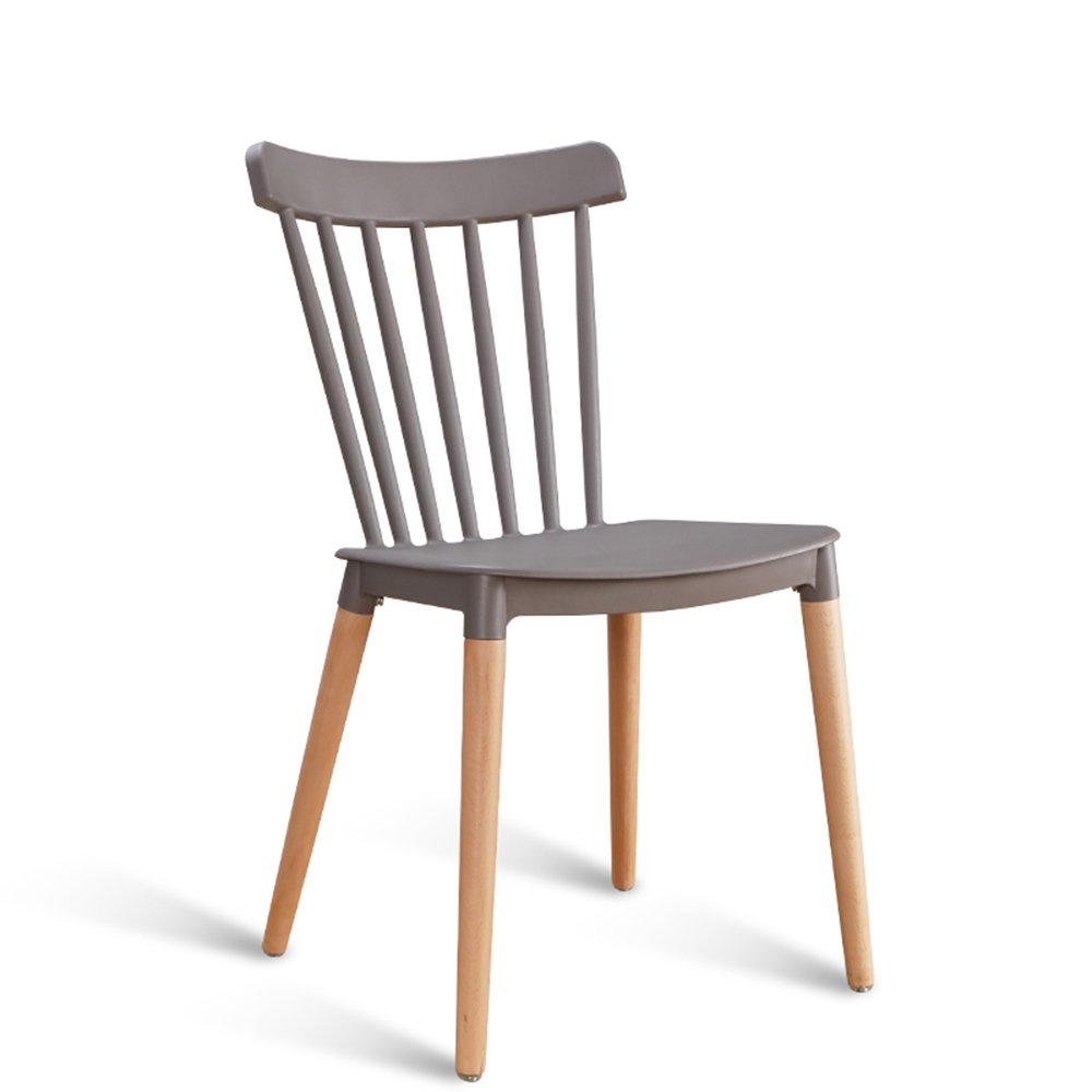 Solid Wood Dining Chair - Modern Nordic Style Home & Restaurant Stool - Gray Wooden Chair for Dining Room, Kitchen, Cafe & Office Meetings