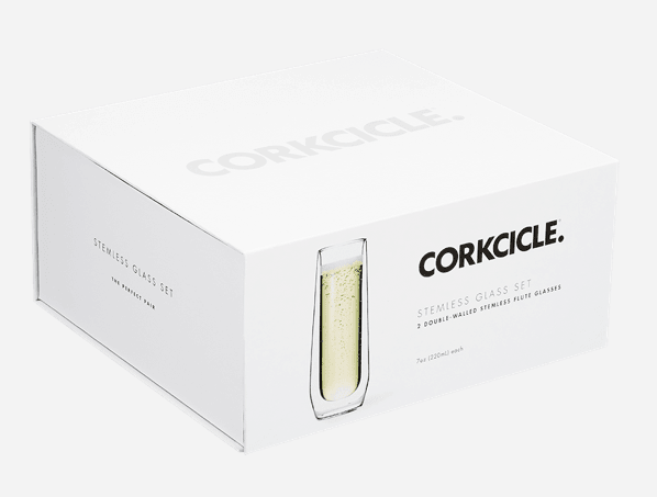 Corkcicle 7oz Sparkling Wine Glasses Set of 2 - Elegant Champagne Flutes for Parties, Weddings & Celebrations