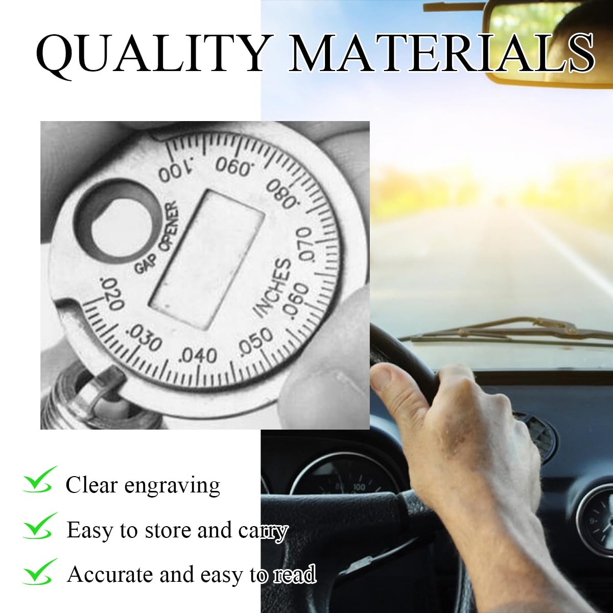 Premium Spark Plug Gap Gauge Tool - 0.020 to 0.100 Inch Measuring Wire with Precise Scale - Universal Automotive Spark Plug Gap Checker - Essential Car Maintenance Accessories for DIY Mechanics & Professional Auto Repair Shops