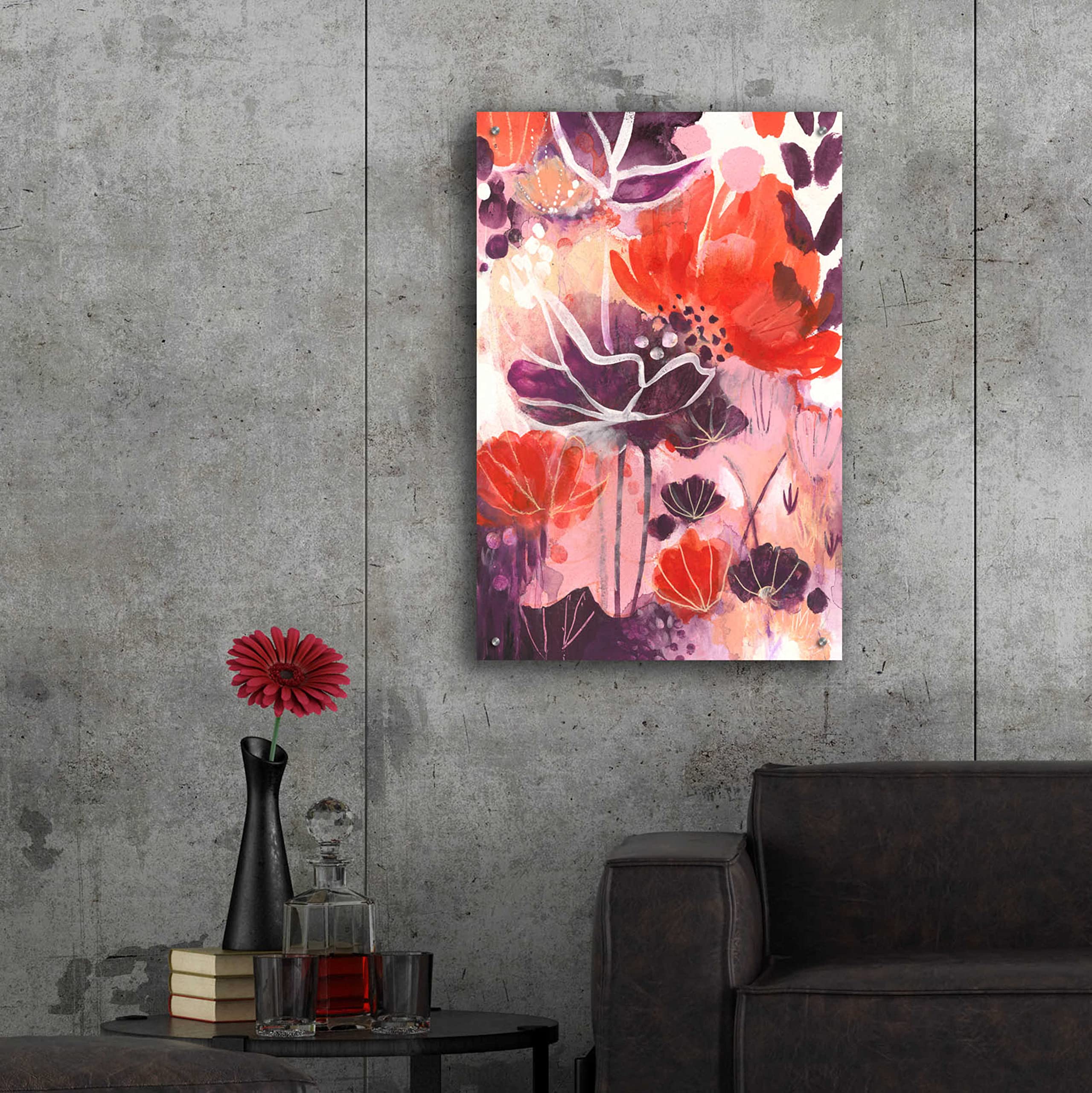 Corina Capri 'Open Up' Acrylic Glass Wall Art - 24x36 Inches Modern Abstract Painting for Living Room, Bedroom & Office Decor