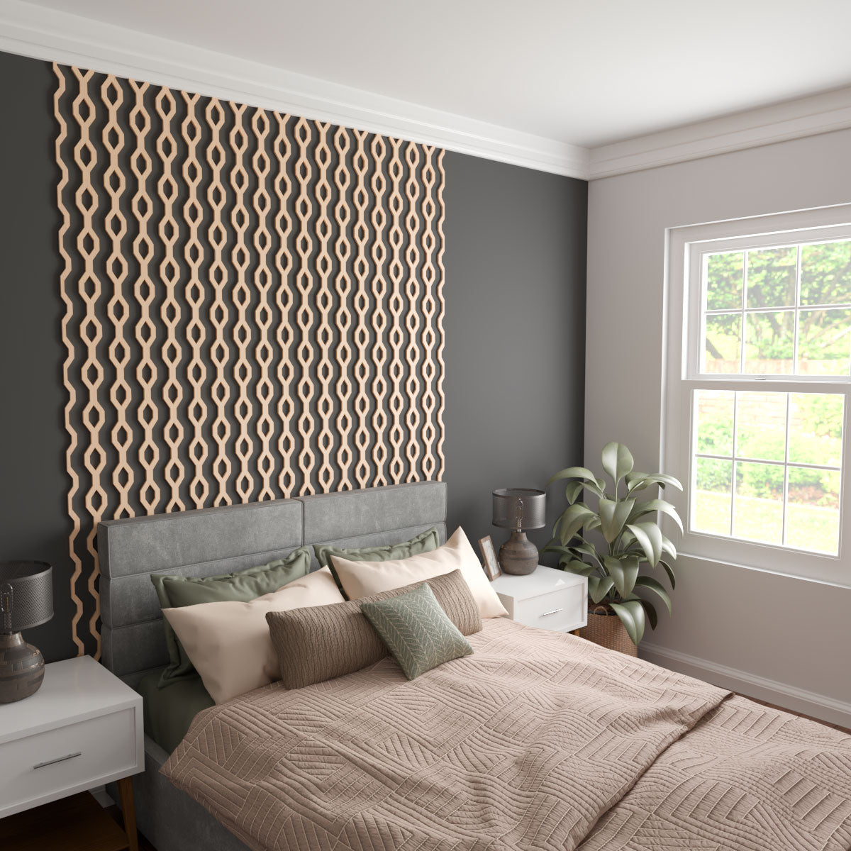 Adjustable Wood Slat Wall Kit - Modern DIY Room Divider & Decorative Panel for Home & Office - Perfect for Living Room, Bedroom, and Workspace Partitions