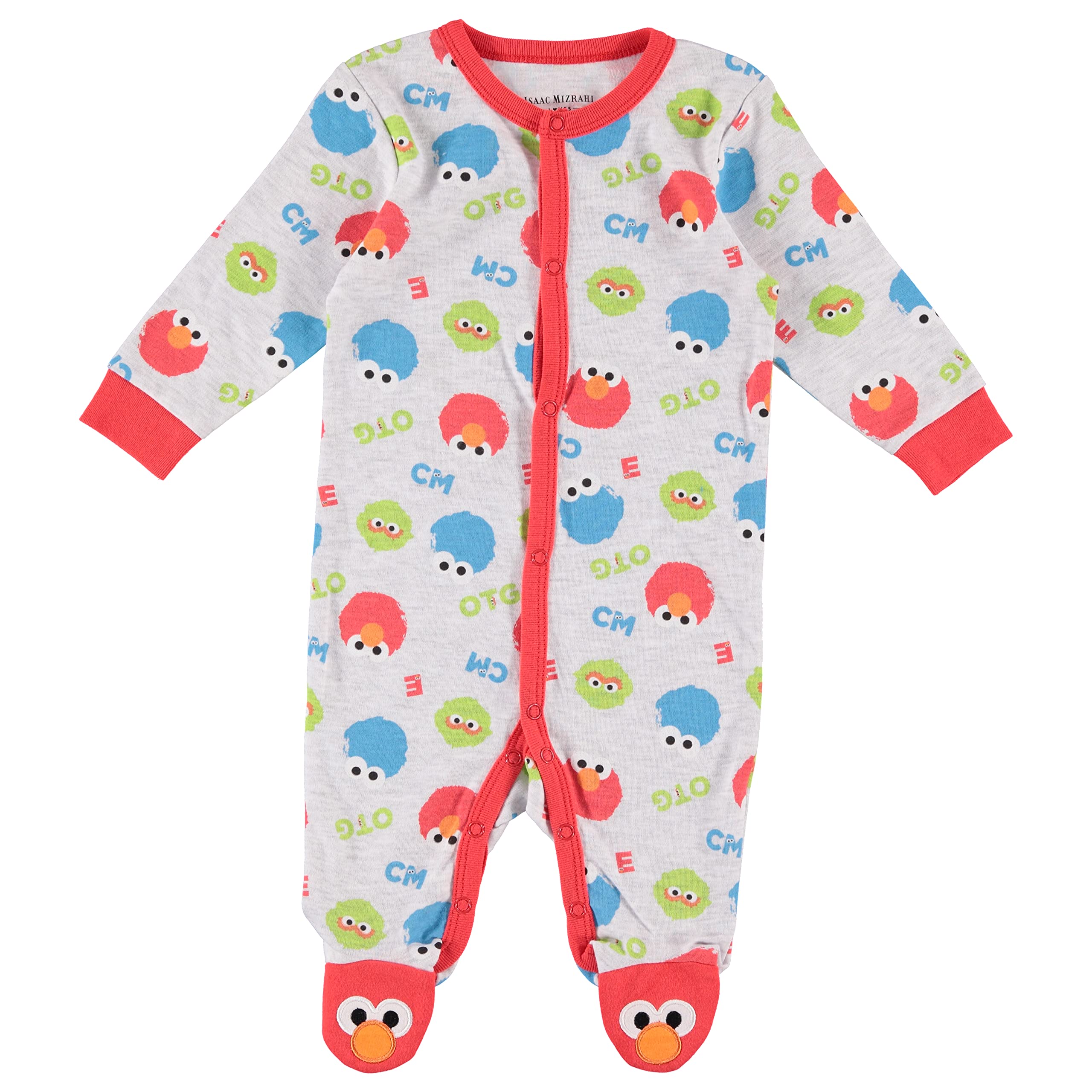 Sesame Street Baby Boys Footed Pajamas - Soft One-Piece Sleeper for Infant & Toddler Boys - Cute Baby Boy Clothes for Playtime & Bedtime